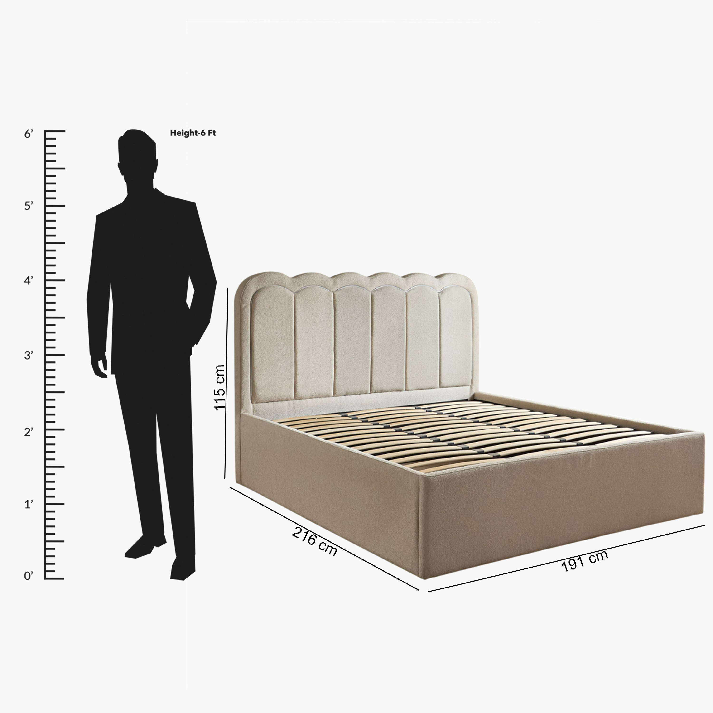 Movo Island Luxen Smart Upholstered King Bed - 180x200 cm-hbxfurniture-bedsandbedsets-beds-king-image-10