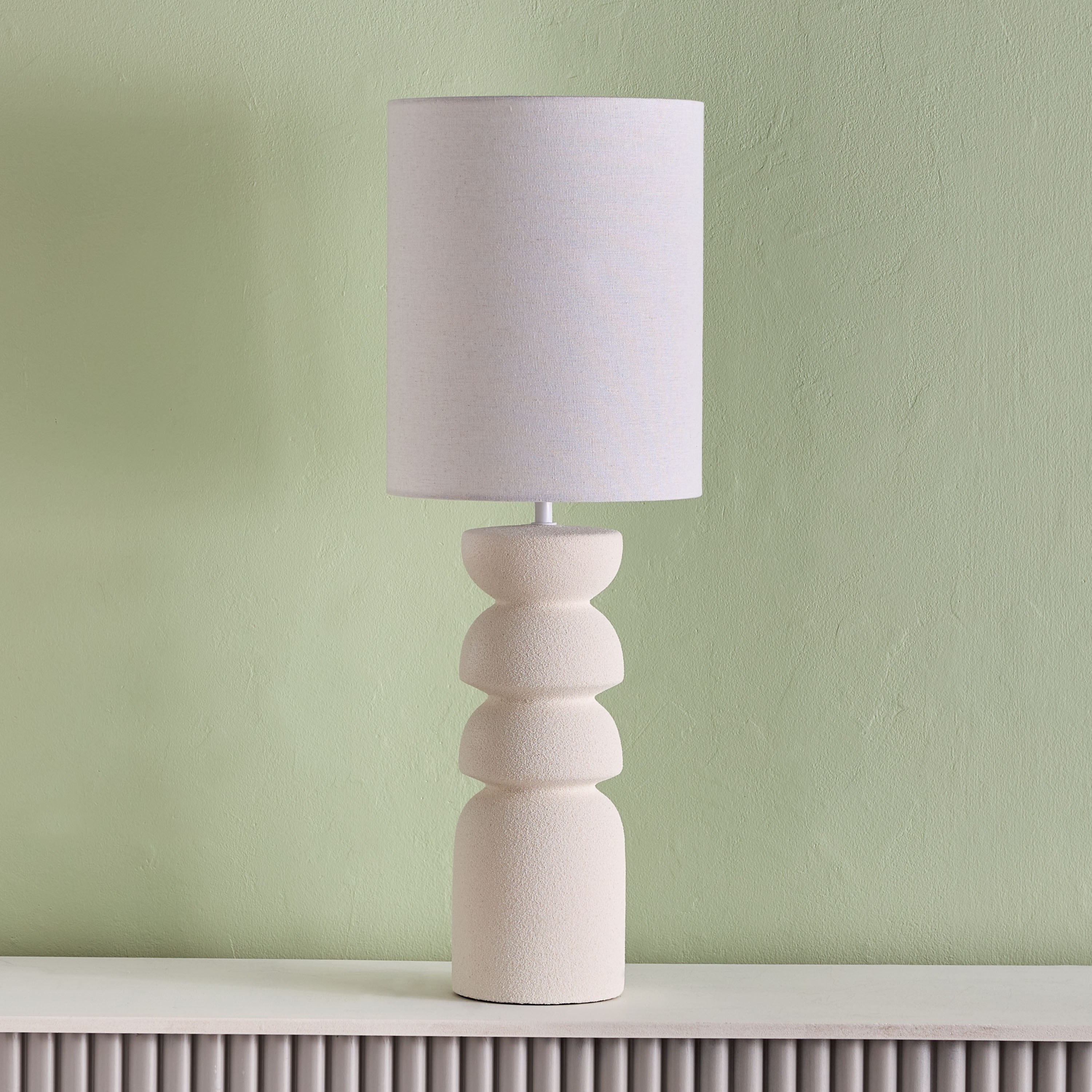 مصباح طاولة سيراميك مع غطاء كتان من ماربيلا - 24x24x67.5 سم-hbxlivingroom-lighting-tablelamps-image-5