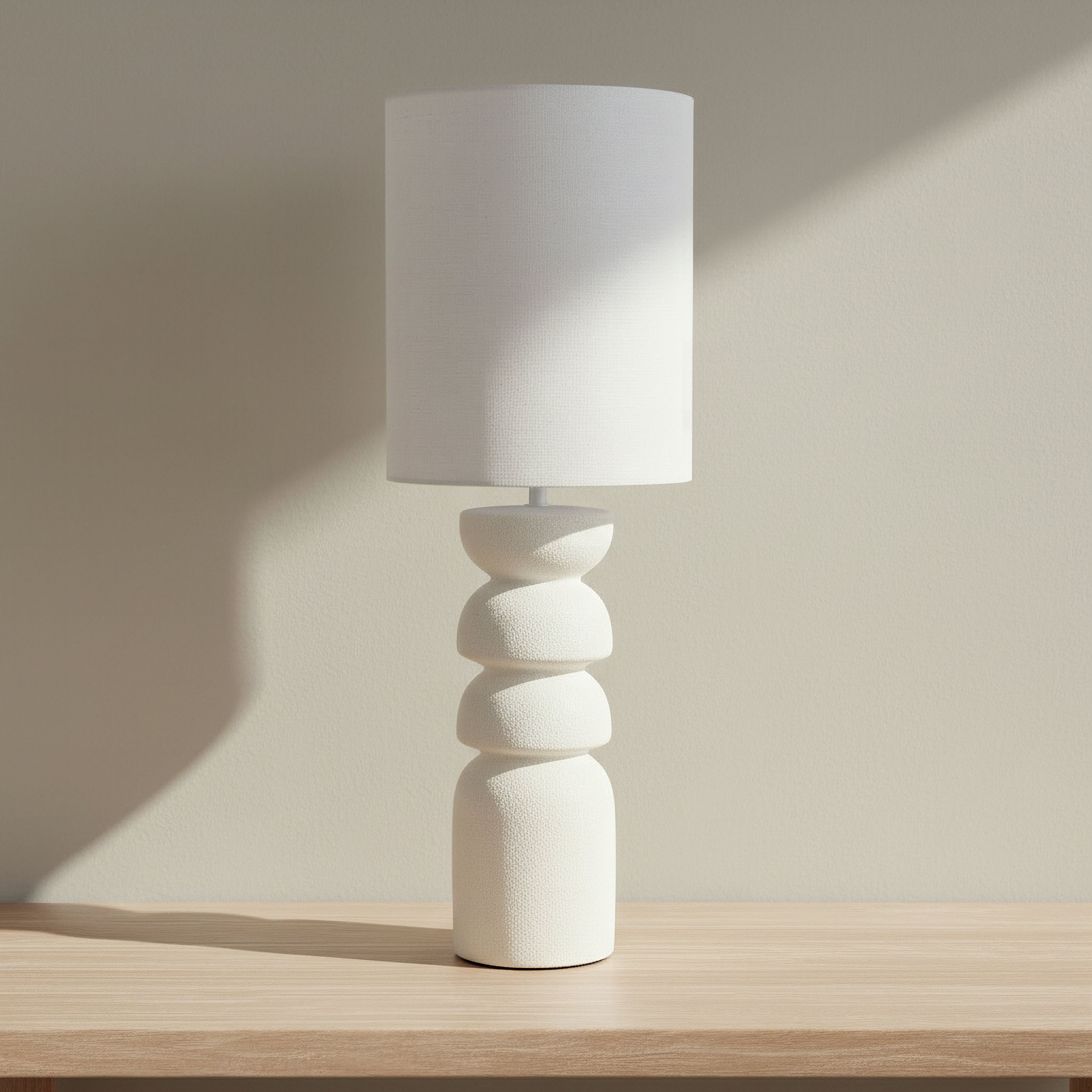 مصباح طاولة سيراميك مع غطاء كتان من ماربيلا - 24x24x67.5 سم-hbxlivingroom-lighting-tablelamps-image-1