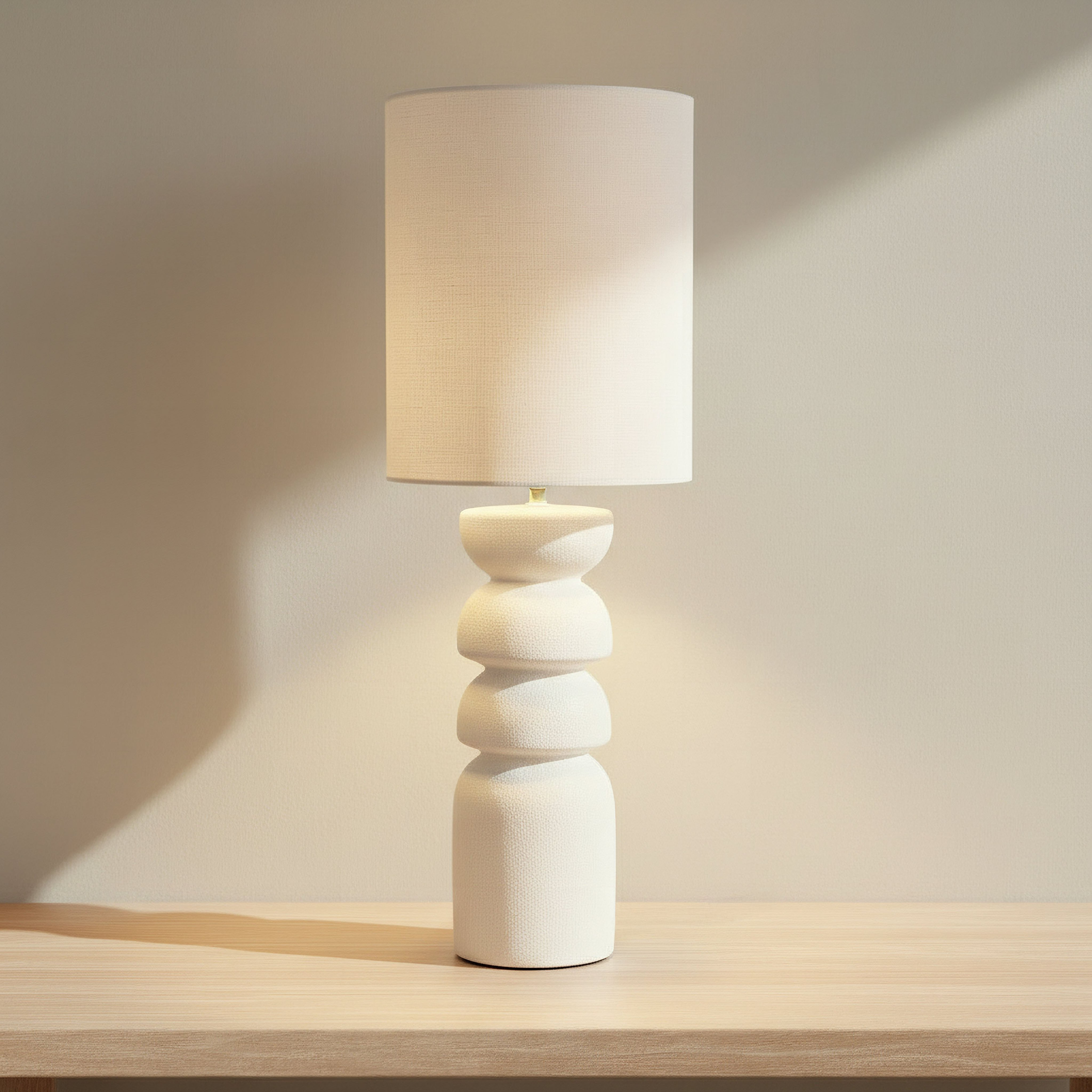 مصباح طاولة سيراميك مع غطاء كتان من ماربيلا - 24x24x67.5 سم-hbxlivingroom-lighting-tablelamps-image-2