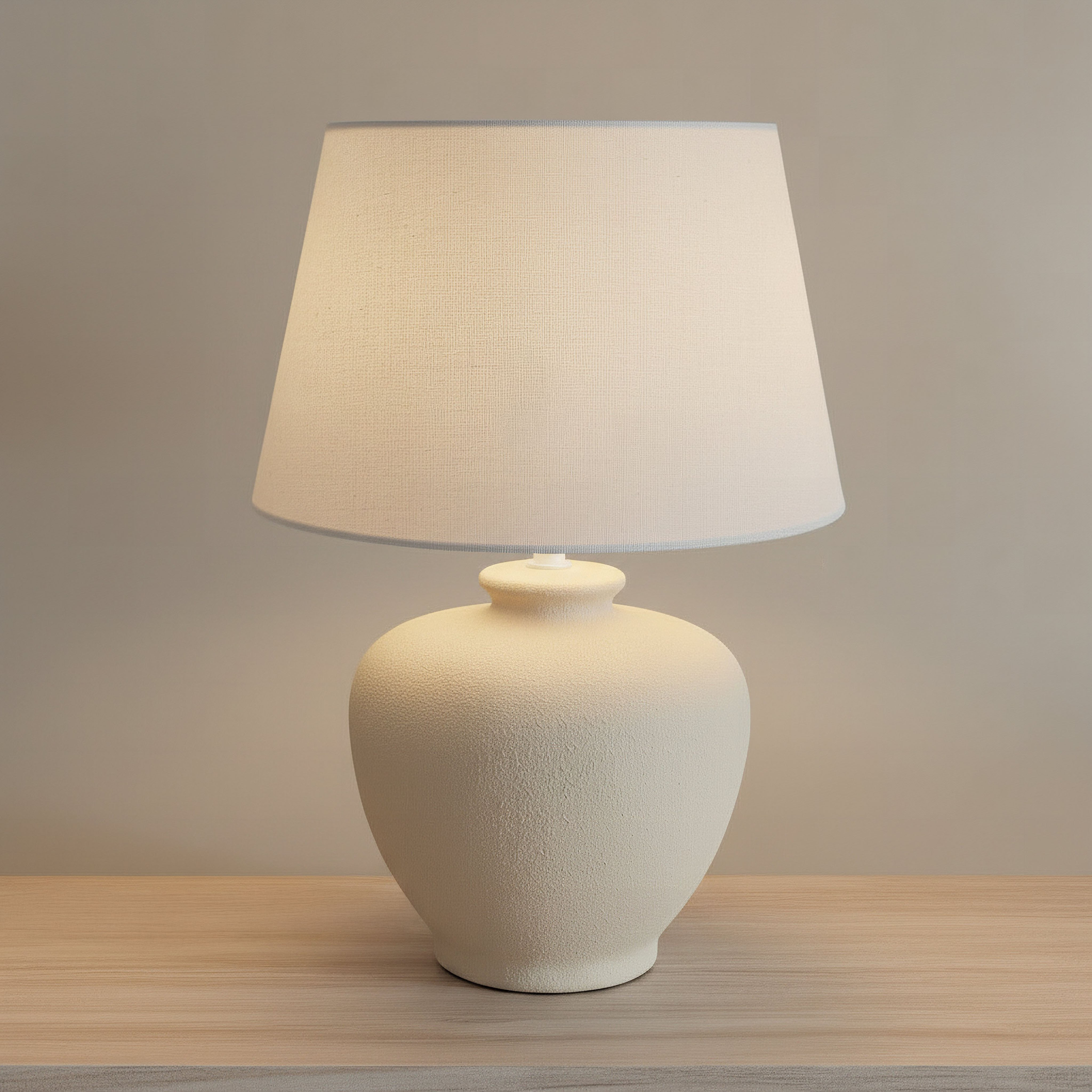 مصباح طاولة سيراميك بغطاء كتان من ماربيلا  – 30×30×43.5 سم-hbxlivingroom-lighting-tablelamps-image-2