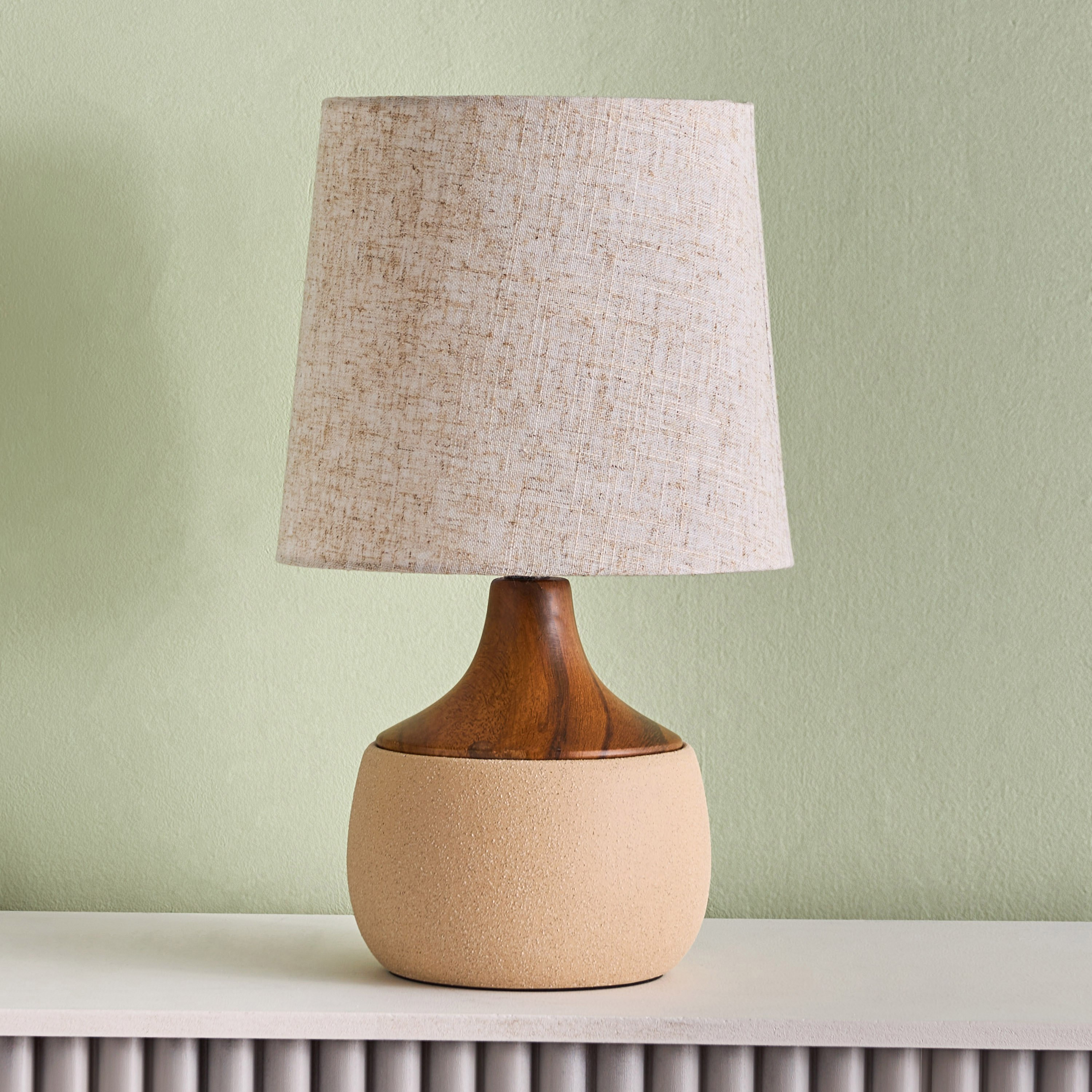 مصباح طاولة سيراميك مع غطاء كتان من ماربيلا - 24x24x40.5 سم-hbxlivingroom-lighting-tablelamps-image-5