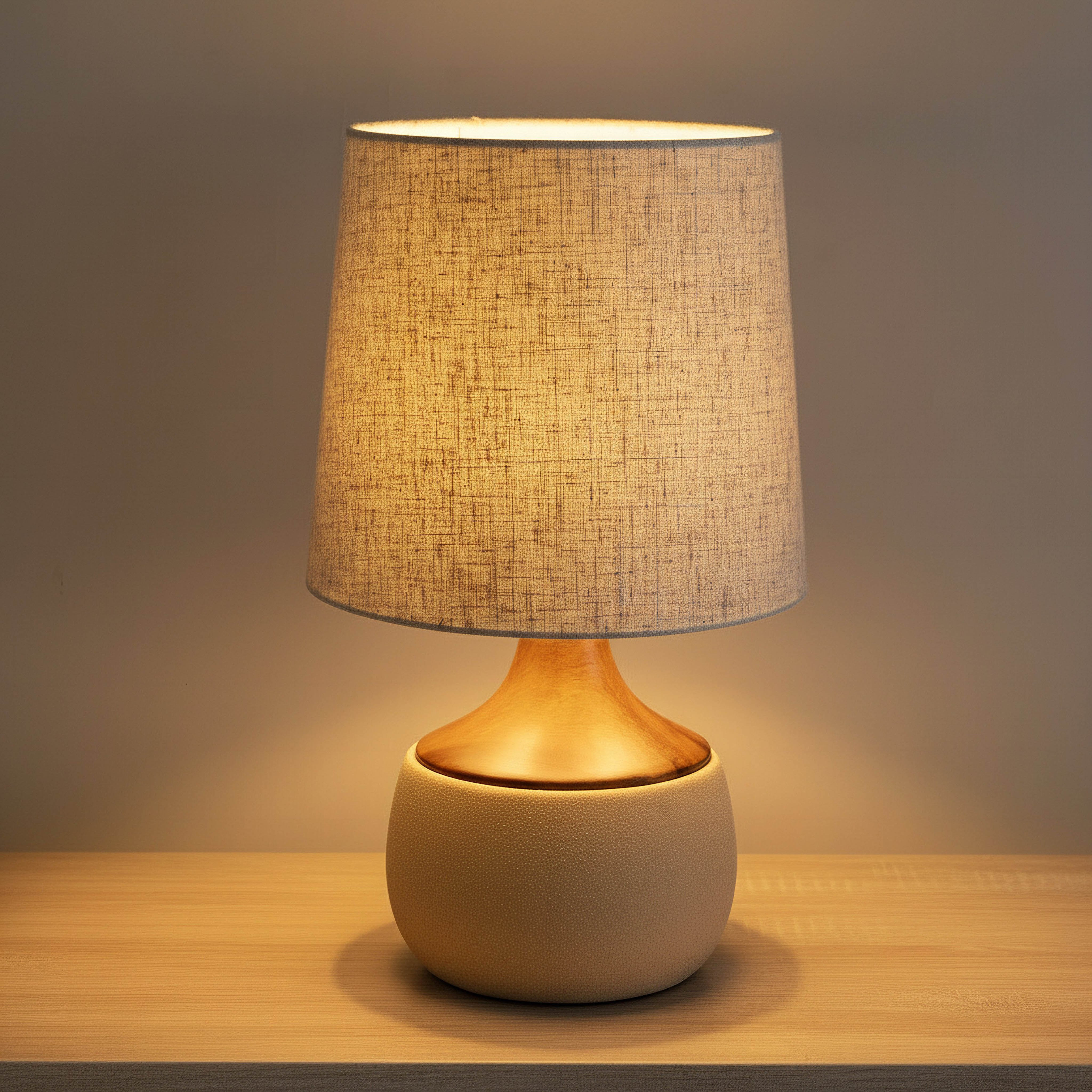 مصباح طاولة سيراميك مع غطاء كتان من ماربيلا - 24x24x40.5 سم-hbxlivingroom-lighting-tablelamps-image-2