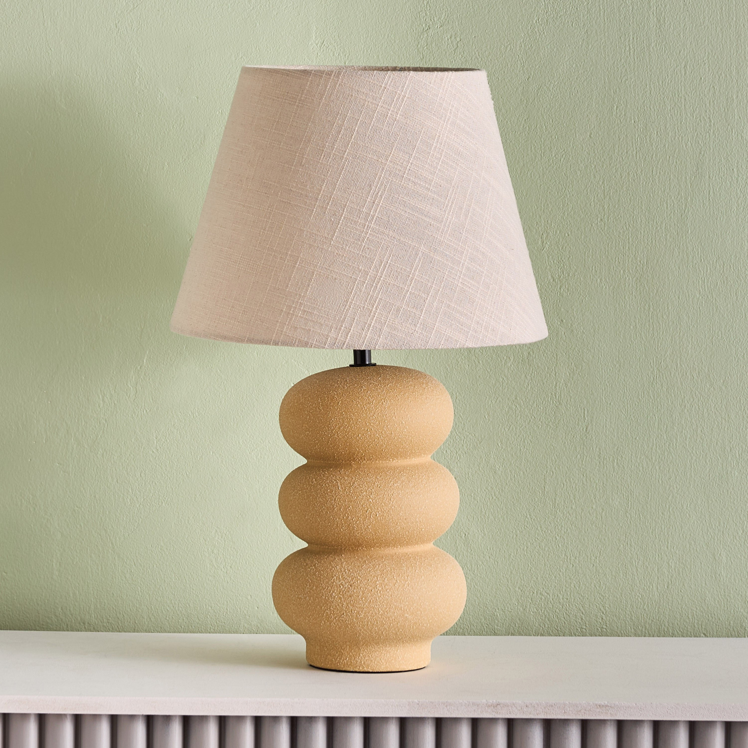 مصباح طاولة سيراميك مع غطاء كتان من ماربيلا - 27.5x27.5x43 سم-hbxlivingroom-lighting-tablelamps-image-5