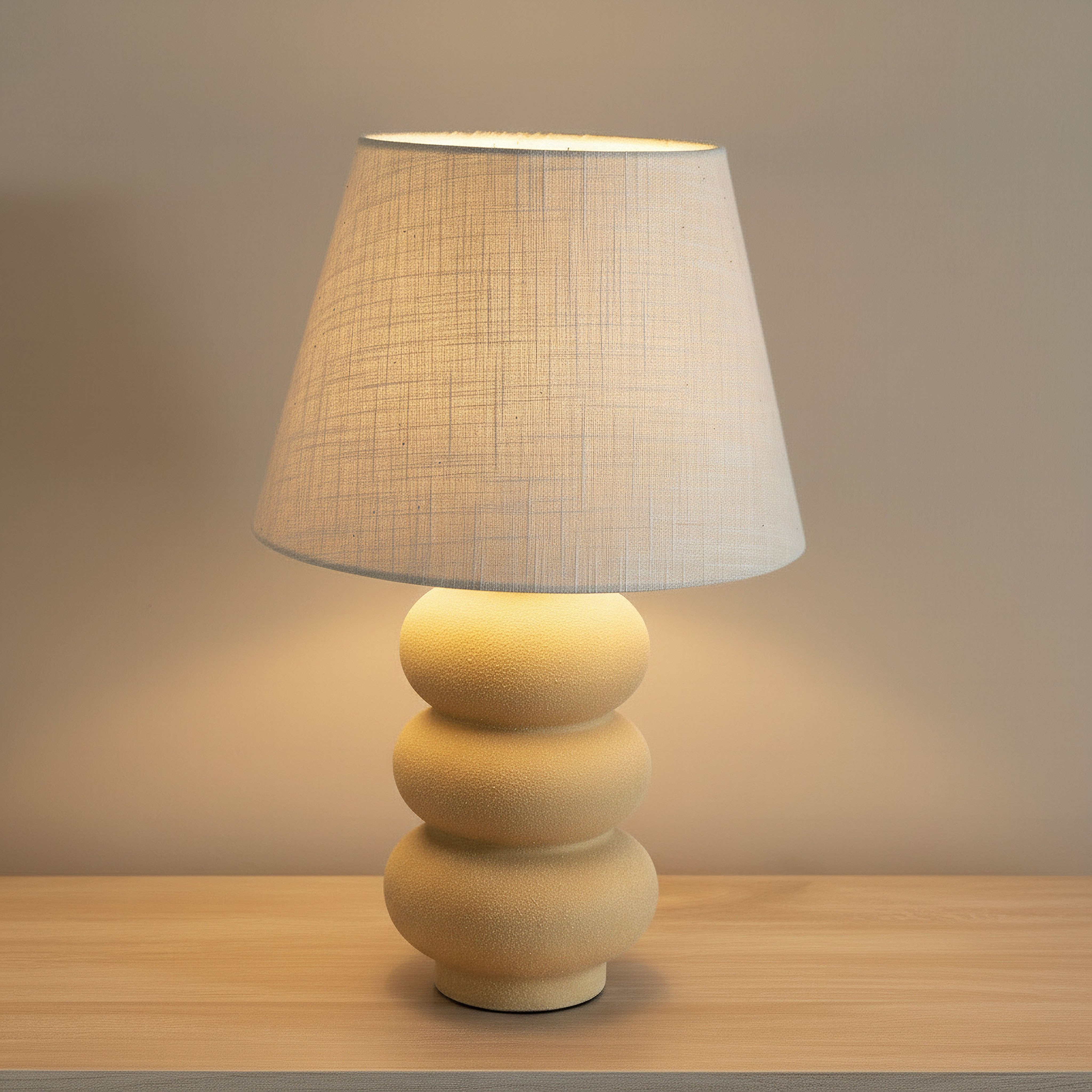 مصباح طاولة سيراميك مع غطاء كتان من ماربيلا - 27.5x27.5x43 سم-hbxlivingroom-lighting-tablelamps-image-2