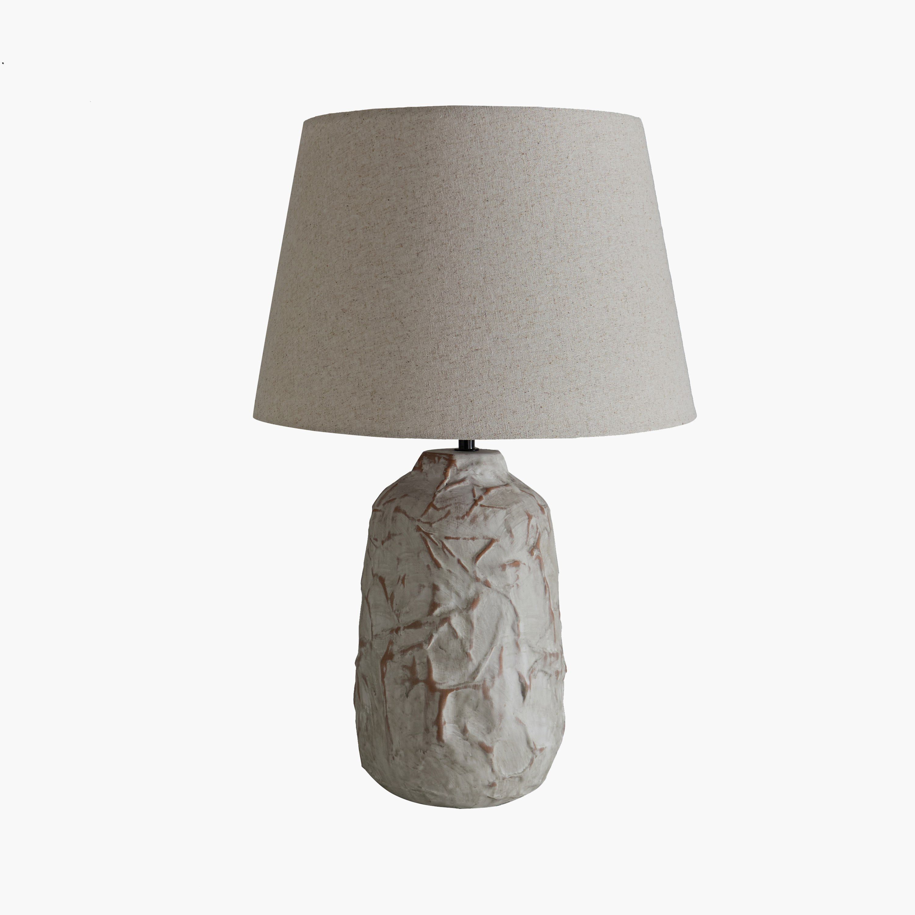 مصباح طاولة سيراميك مطلي بغطاء كتان من ماربيلا - 35x35x54 سم-hbxlivingroom-lighting-tablelamps-image-8