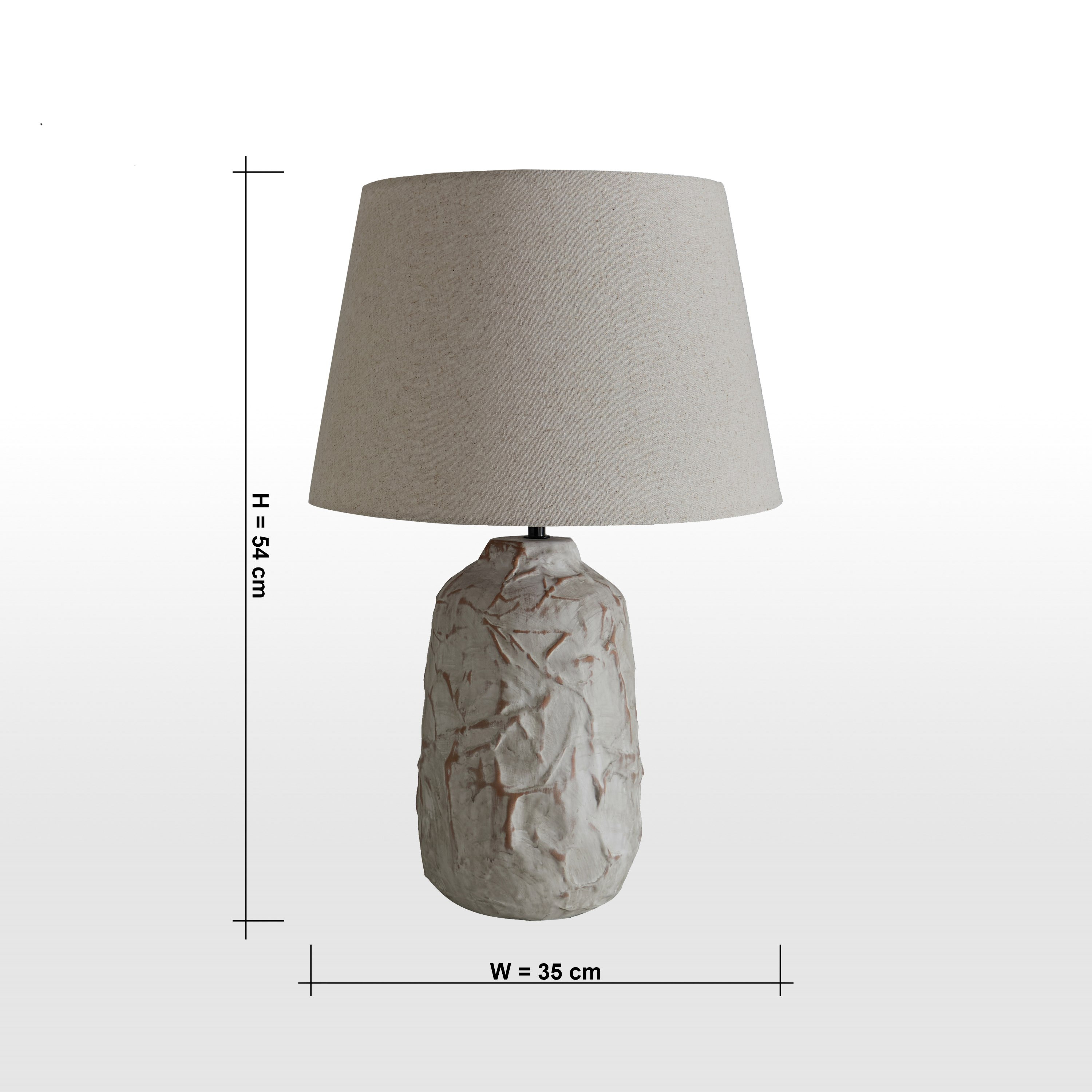 مصباح طاولة سيراميك مطلي بغطاء كتان من ماربيلا - 35x35x54 سم-hbxlivingroom-lighting-tablelamps-image-9