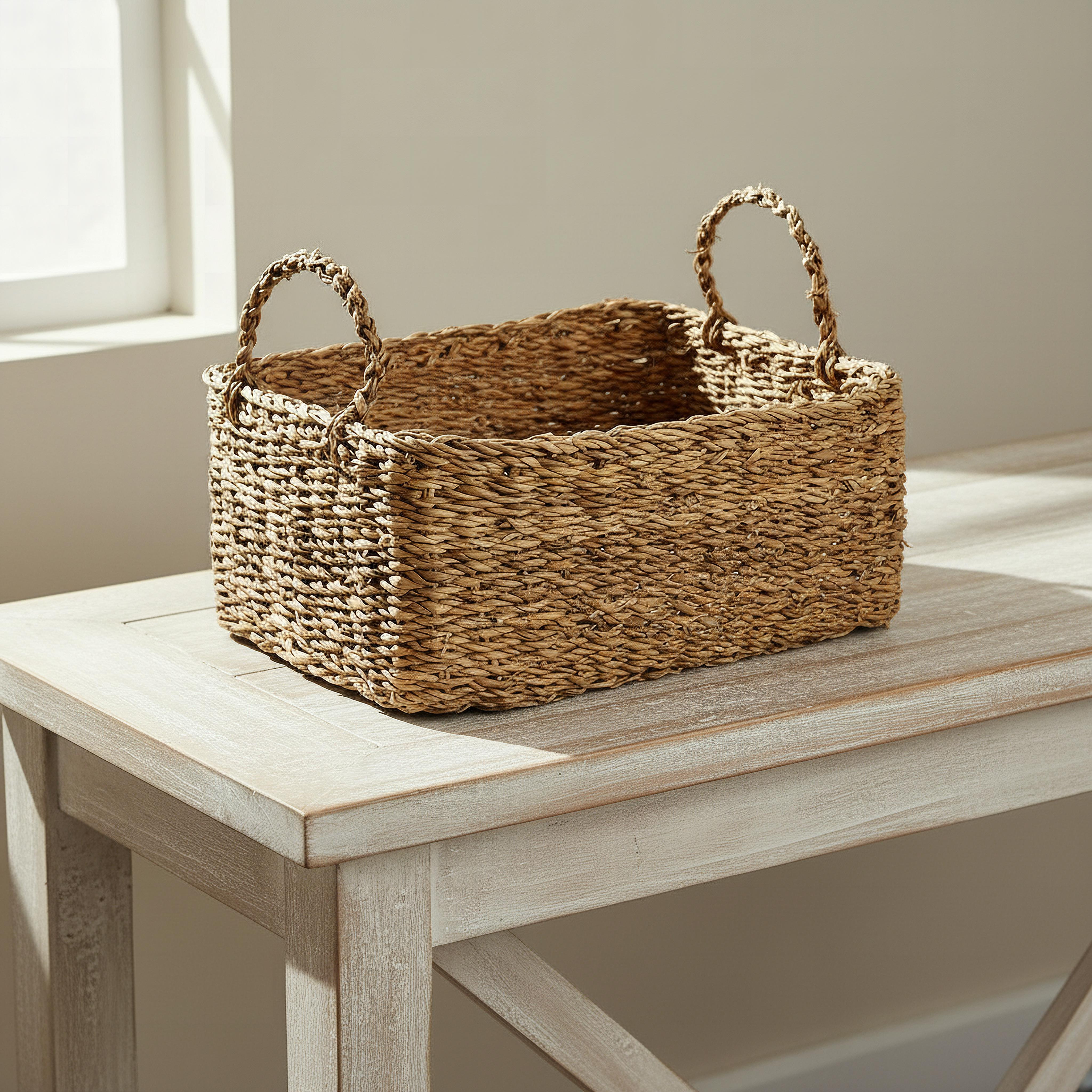 سلة تخزين مستطيلة من ناتشورالوم - 36x27x14 سم-hbxbedroom-bedroomaccessories-bedroomstorage-image-1