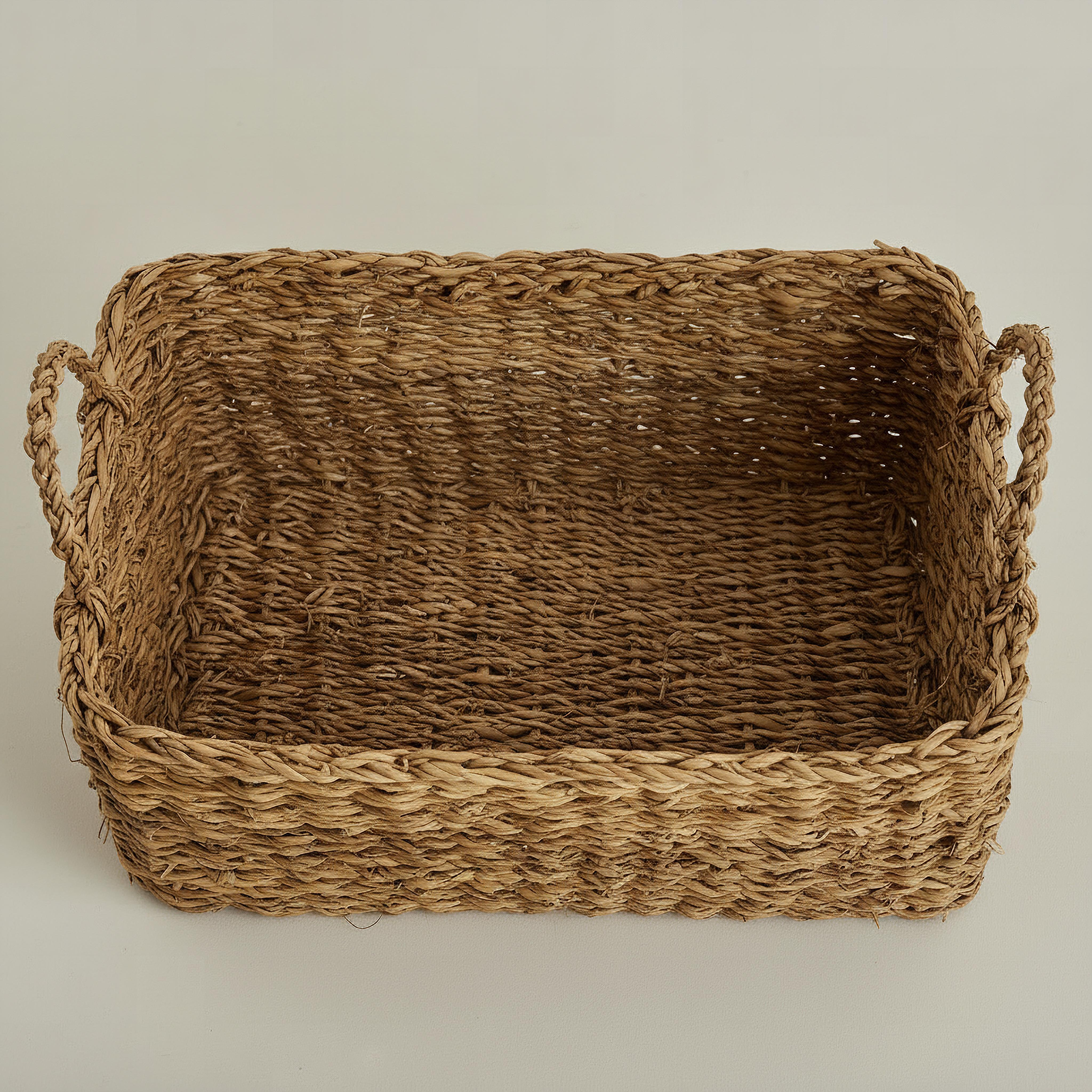 سلة تخزين مستطيلة من ناتشورالوم - 36x27x14 سم-hbxbedroom-bedroomaccessories-bedroomstorage-image-2