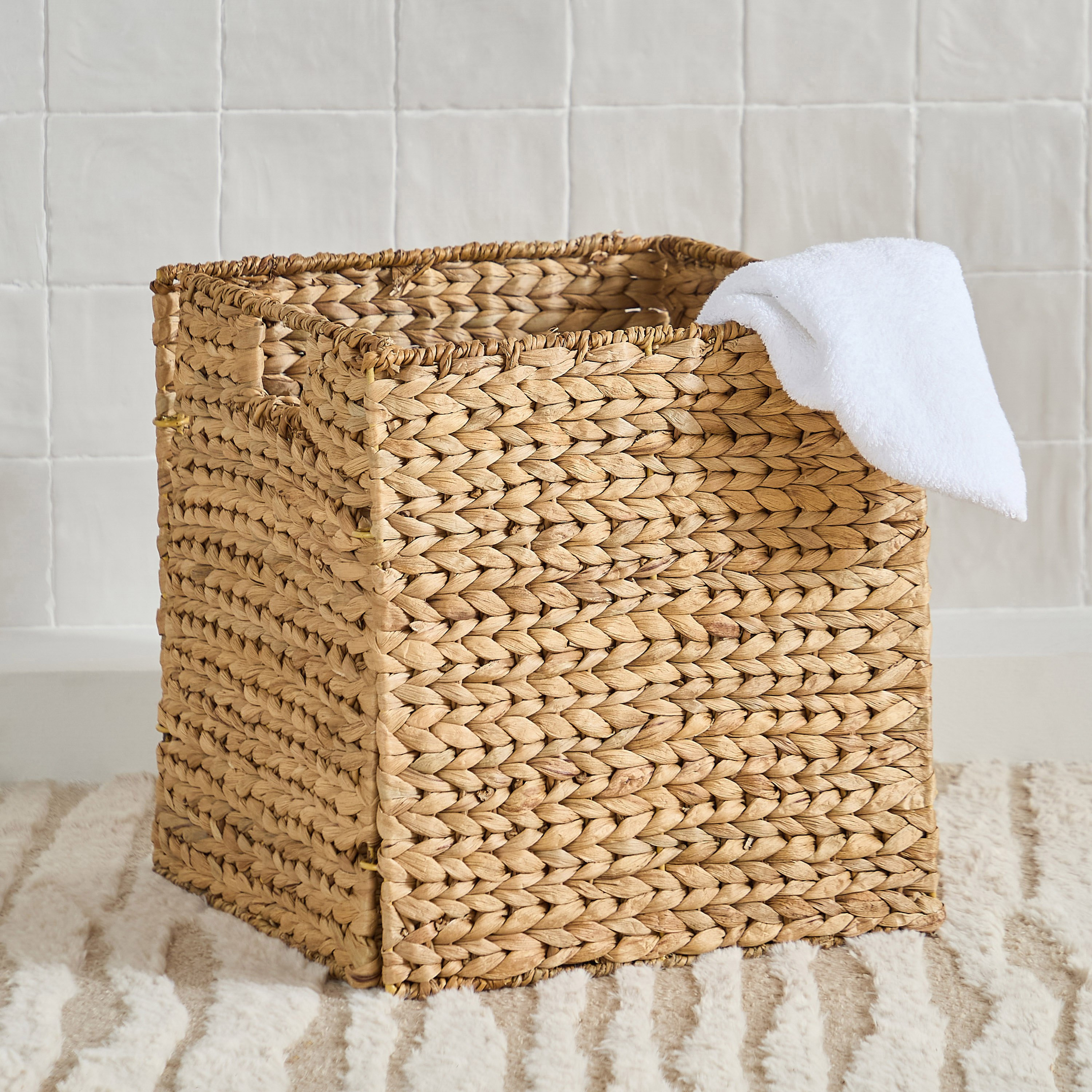 Natura Water Hyacinth Cube Box - 33x32x32 cm-hbxbedroom-bedroomaccessories-bedroomstorage-image-5