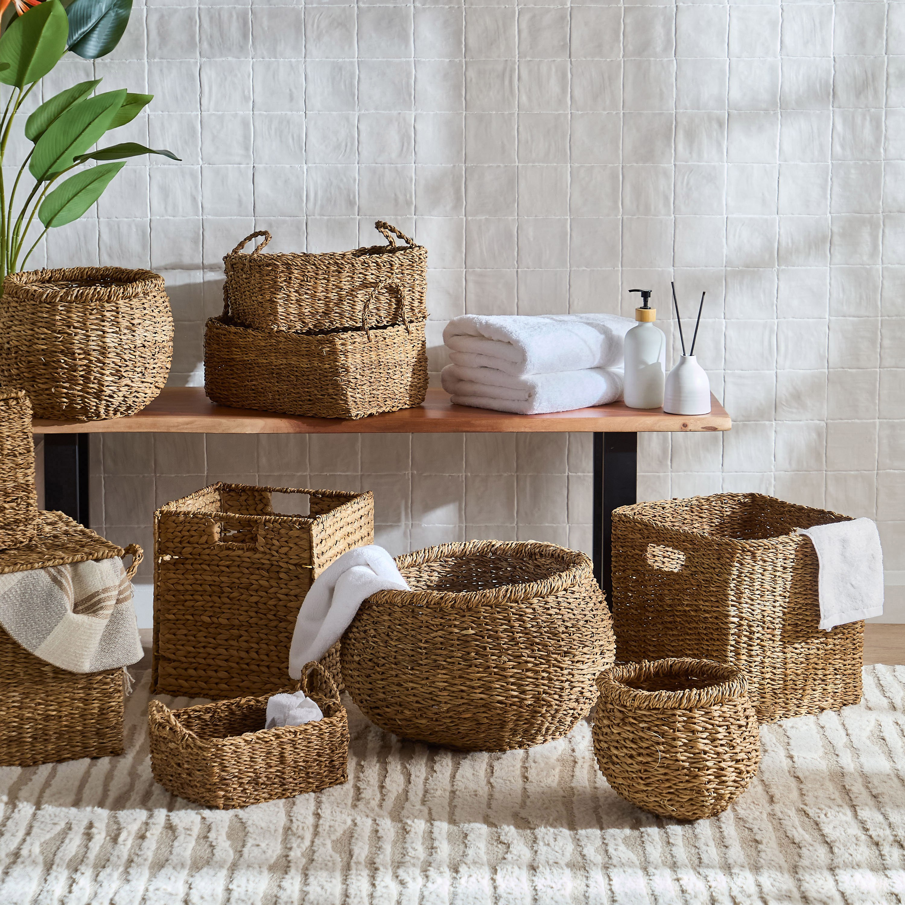 Natura Water Hyacinth Cube Box - 33x32x32 cm-hbxbedroom-bedroomaccessories-bedroomstorage-image-9