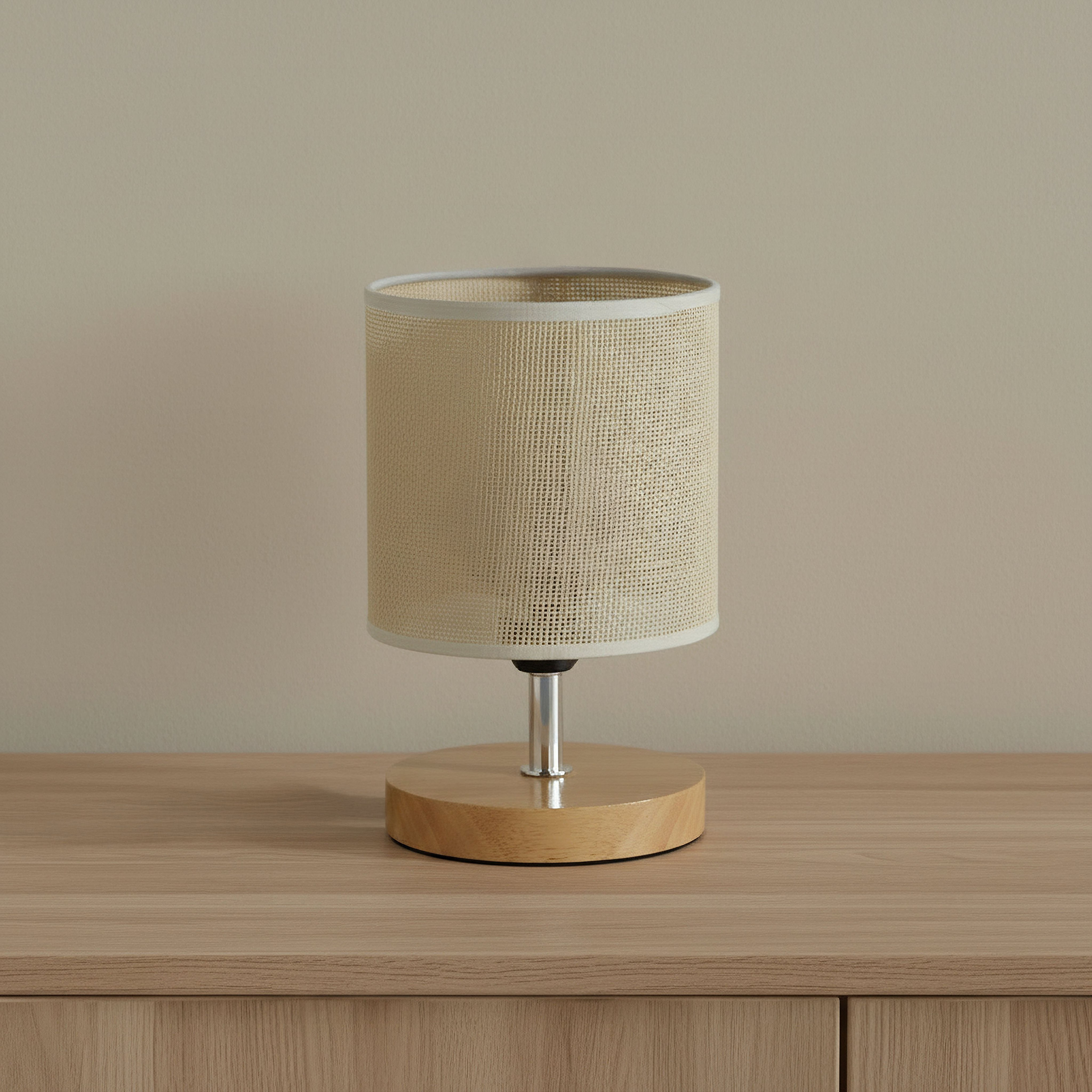 Glen Wooden Base Lamp with Rope Shade - 13x13x22 cm-hbxbedroom-lighting-tablelamps-image-1