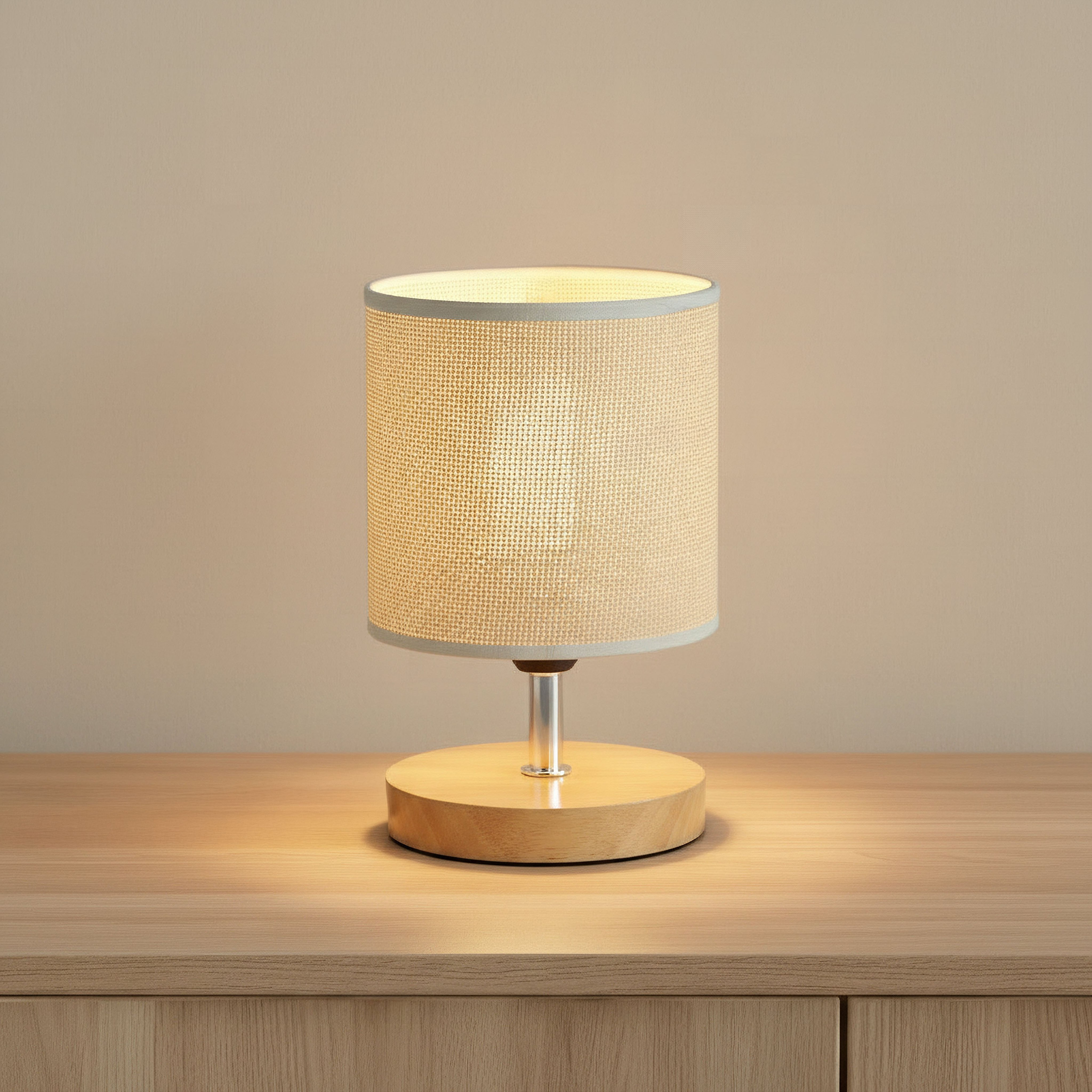 Glen Wooden Base Lamp with Rope Shade - 13x13x22 cm-hbxbedroom-lighting-tablelamps-image-2