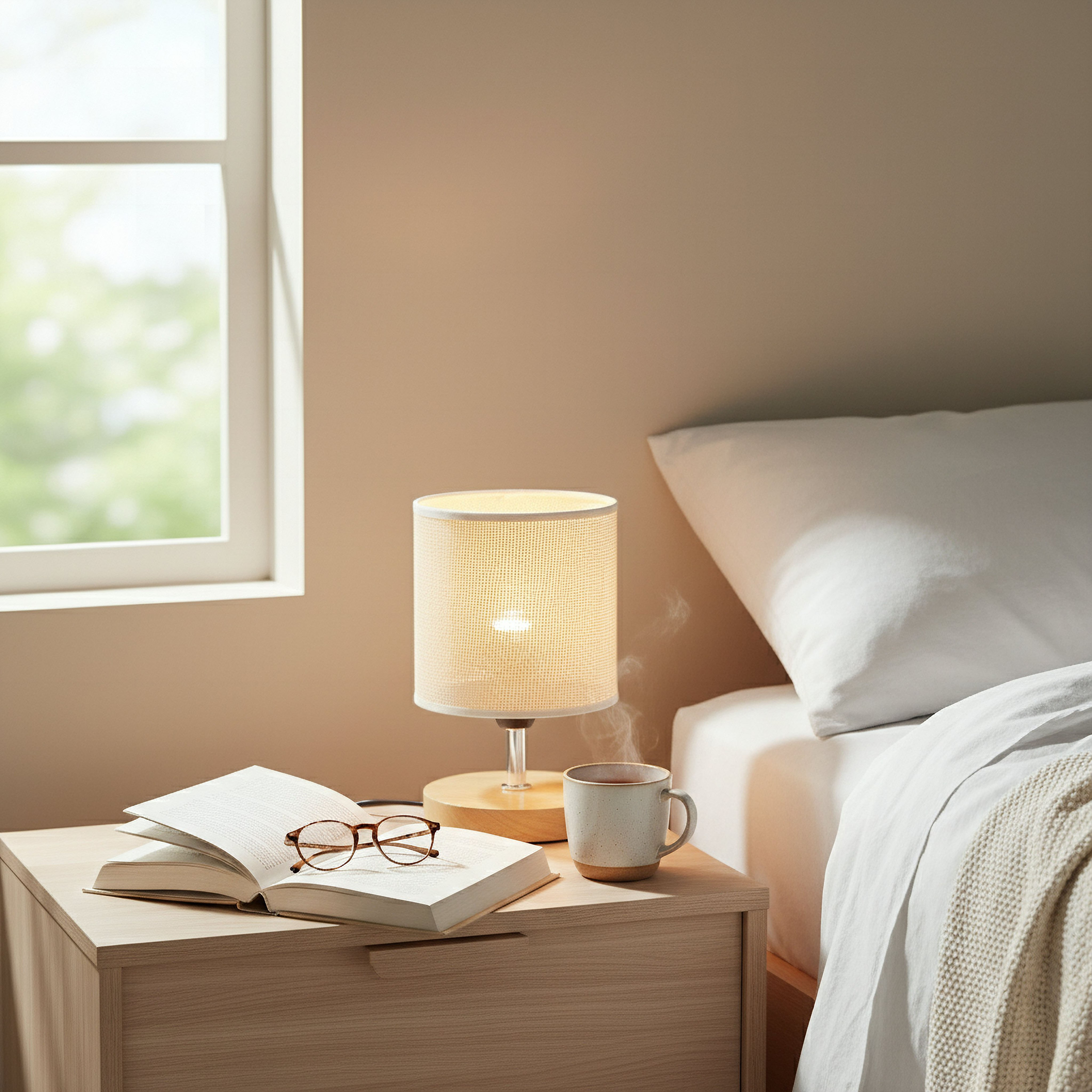 Glen Wooden Base Lamp with Rope Shade - 13x13x22 cm-hbxbedroom-lighting-tablelamps-image-4