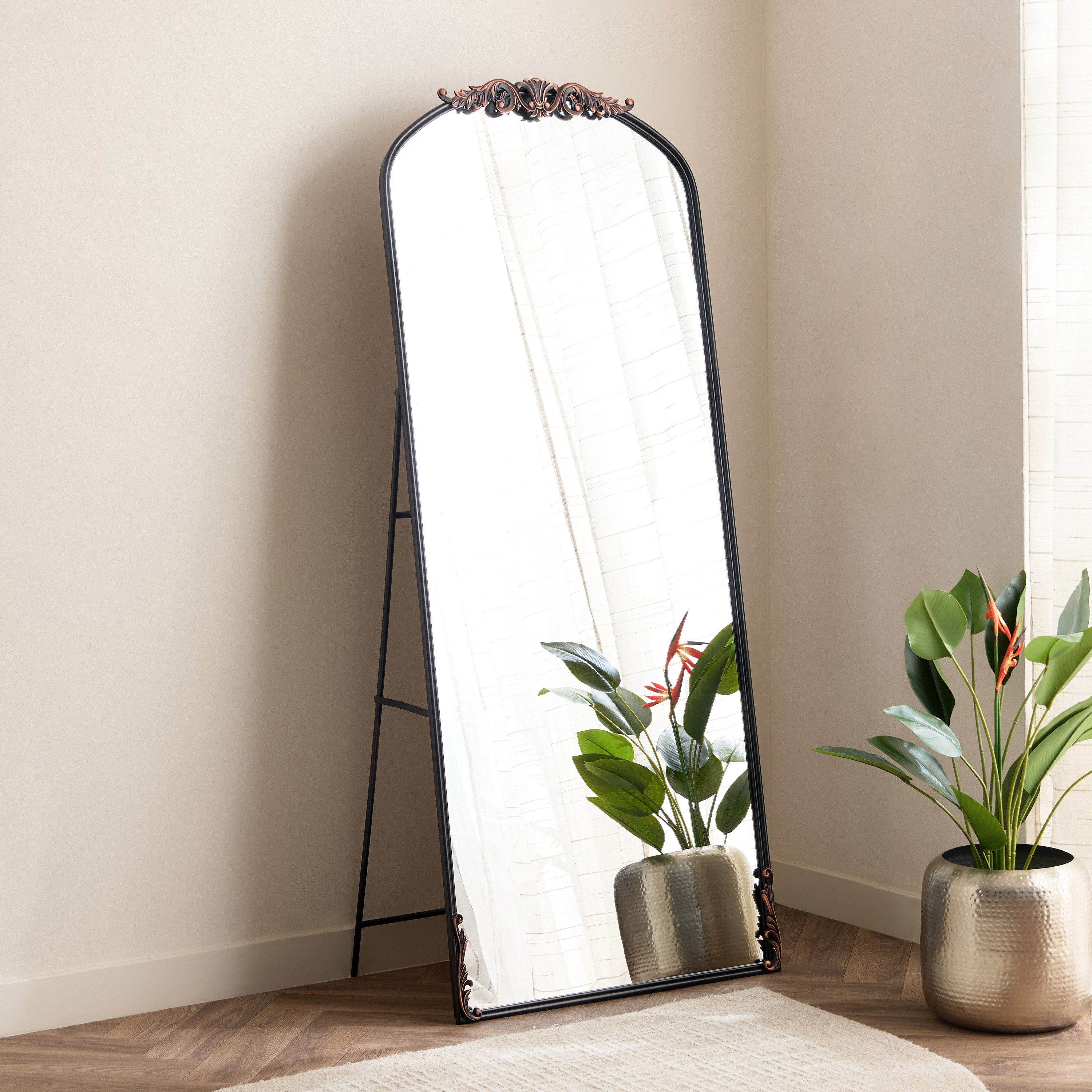 Aayra Luxe Ornate Metal Stand Mirror - 72.5x45x181 cm-hbxhomeware-hbxdecorandfurnishings-image-5