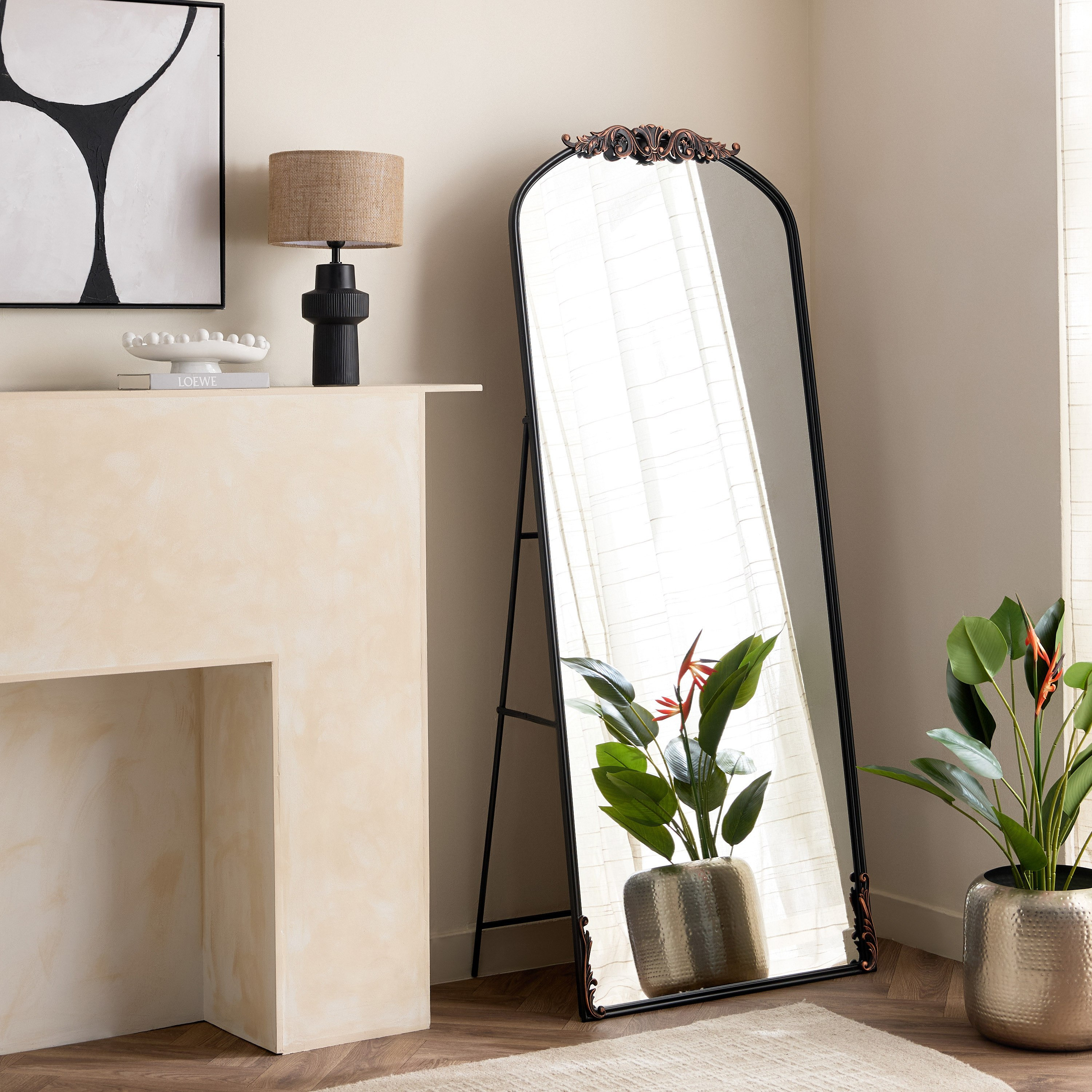 Aayra Luxe Ornate Metal Stand Mirror - 72.5x45x181 cm-hbxhomeware-hbxdecorandfurnishings-image-9