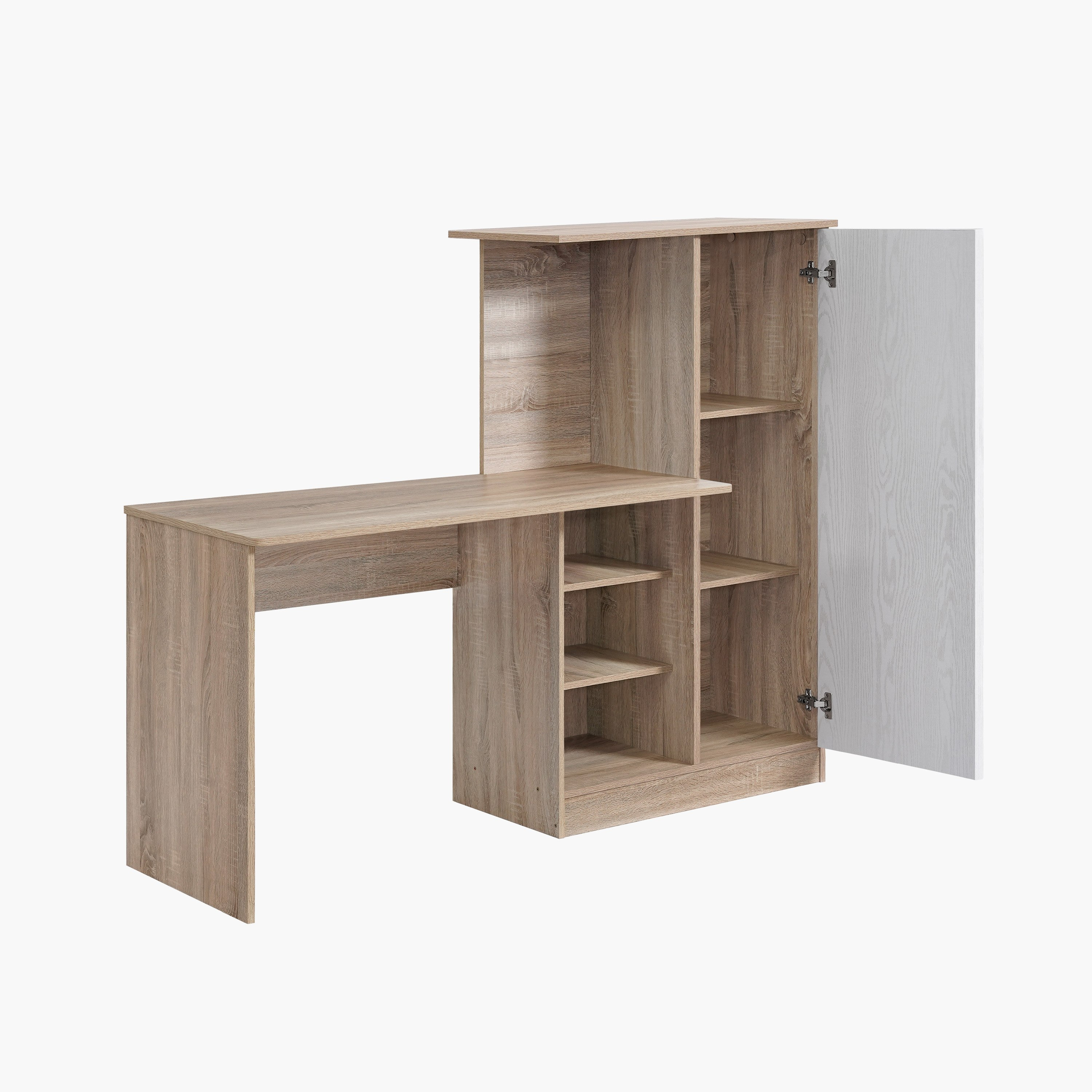 Alford Islet 1-Door Study Desk with Open Bookcase-hbxfurniture-office-desks-image-4