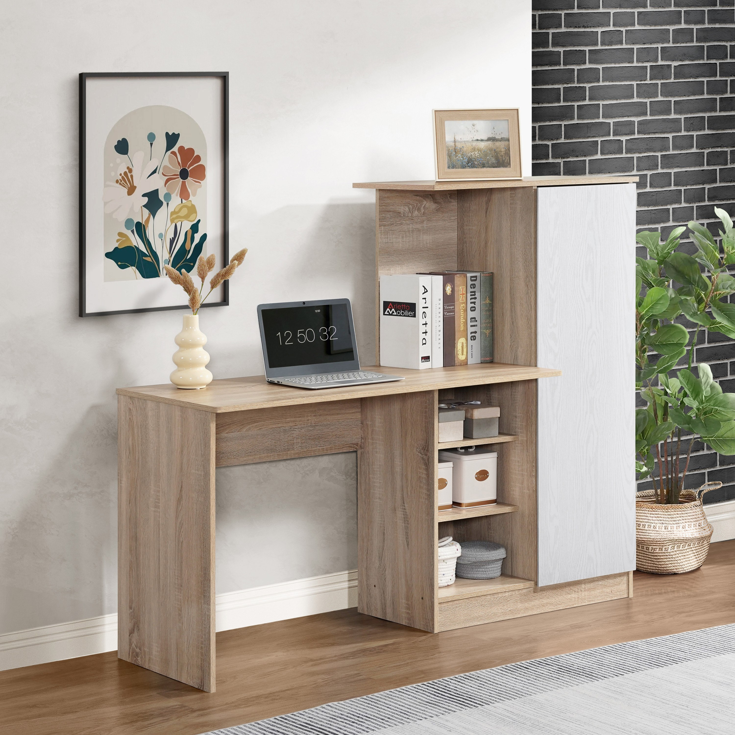 Alford Islet 1-Door Study Desk with Open Bookcase-hbxfurniture-office-desks-image-6