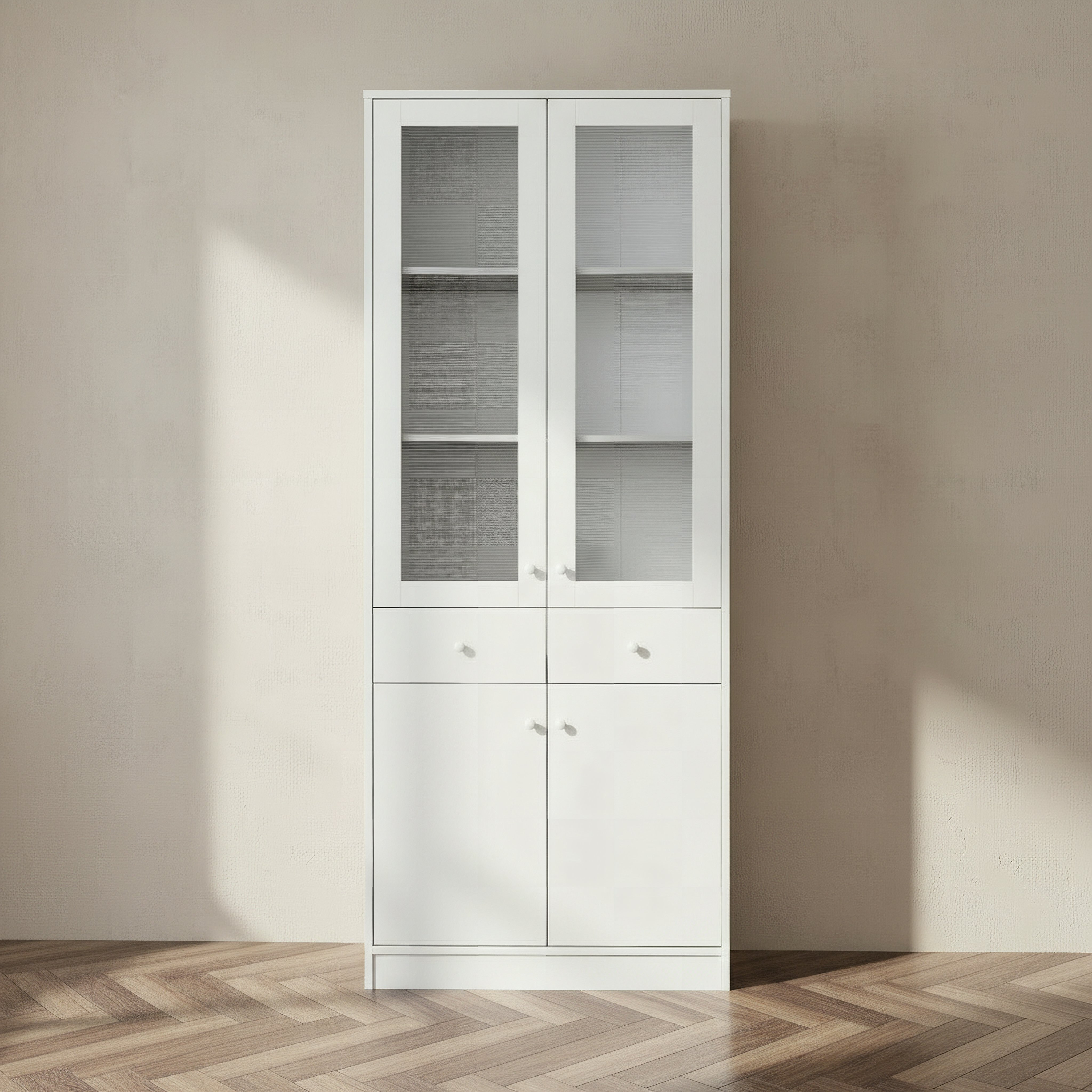 Frankfurt 6-Tier Storage Multipurpose Unit with Panel Acrylic Doors & 2 Drawers-hbxfurniture-office-bookcases-image-2