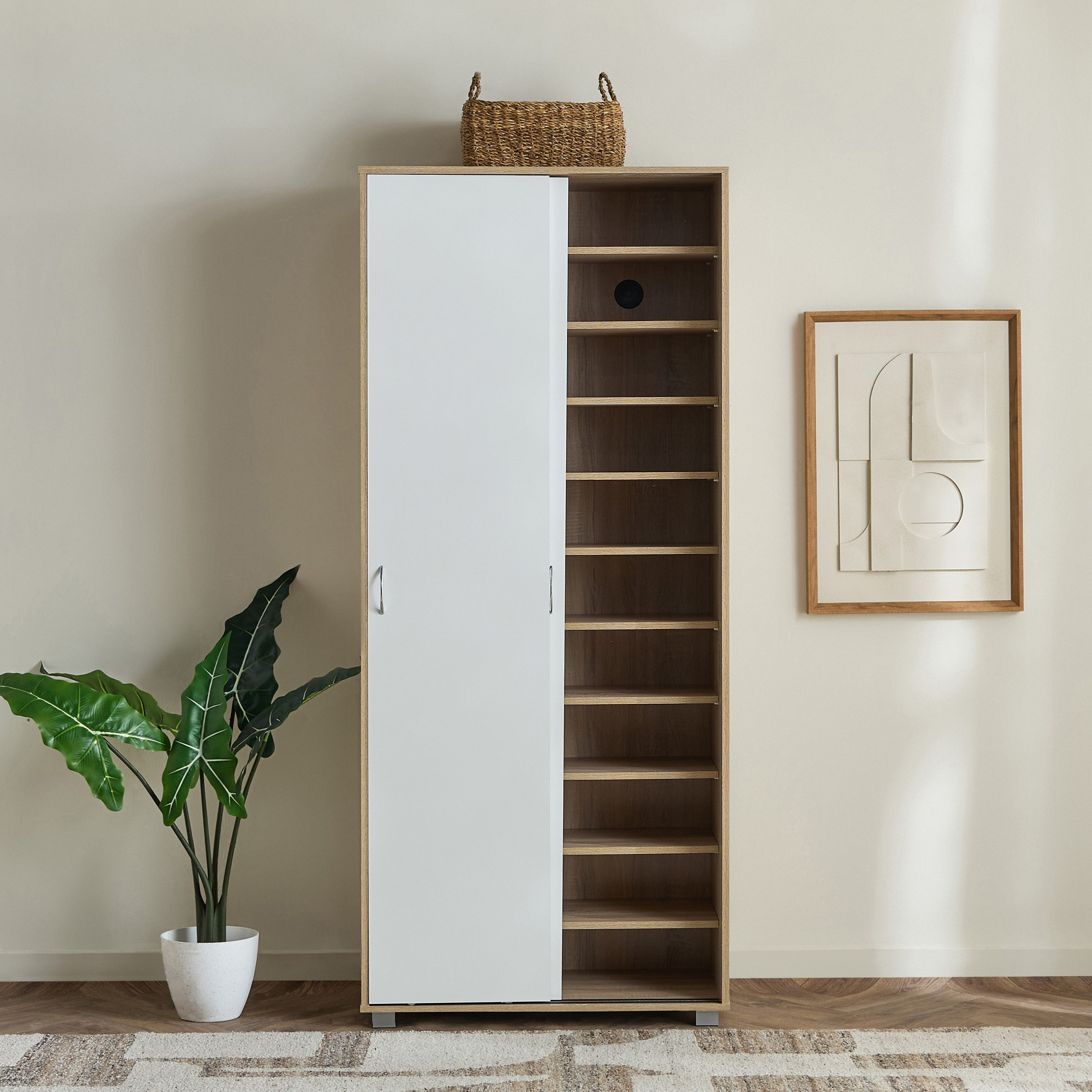 Capri Narrow 10-Tier 44-Pair Sliding Door Shoe Cabinet-hbxbedroom-shoecabinetsandracks-image-4