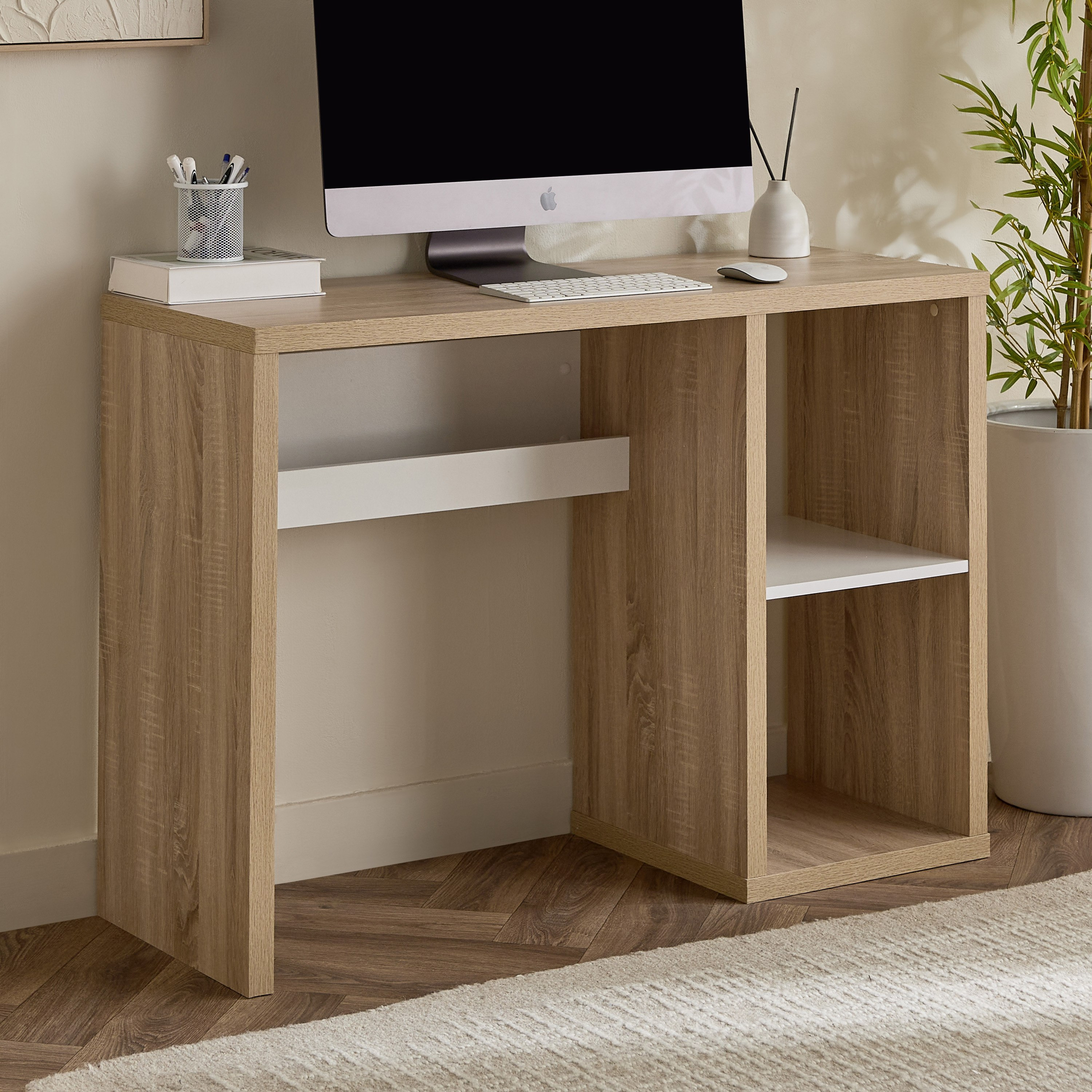 Alford Islet Compact Study Desk with Open Shelf-hbxfurniture-office-desks-image-1