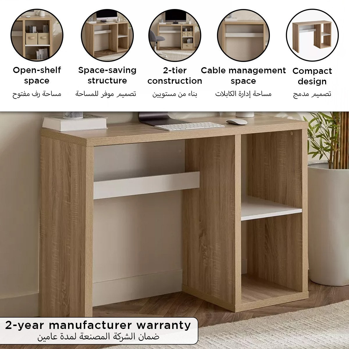 Alford Islet Compact Study Desk with Open Shelf-hbxfurniture-office-desks-image-10