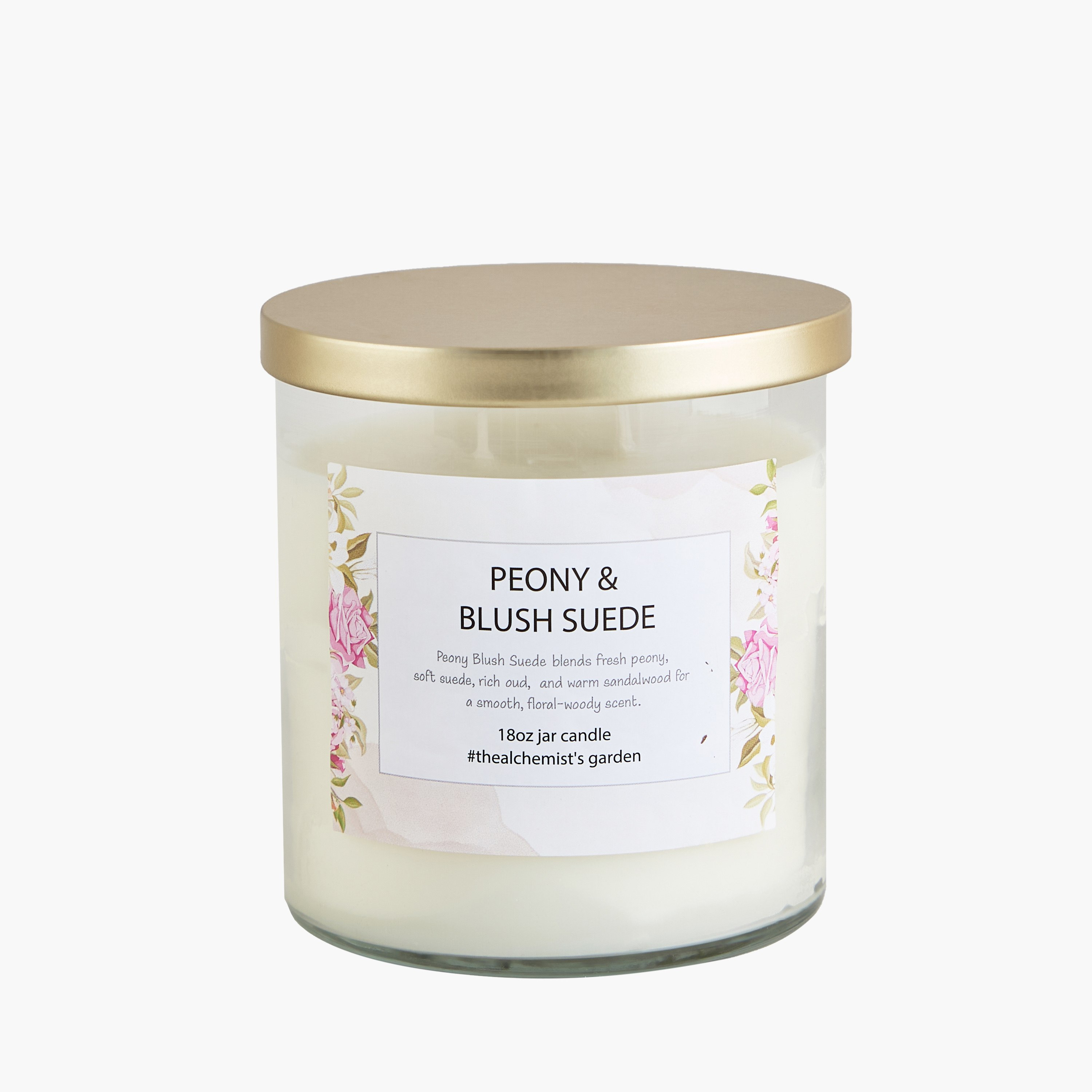 Aure Blown 510 g Peony and Blush Suede Jar Candle with Metal Lid - 10.7x13.2 cm-hbxlivingroom-decorandaccessories-candles-image-9