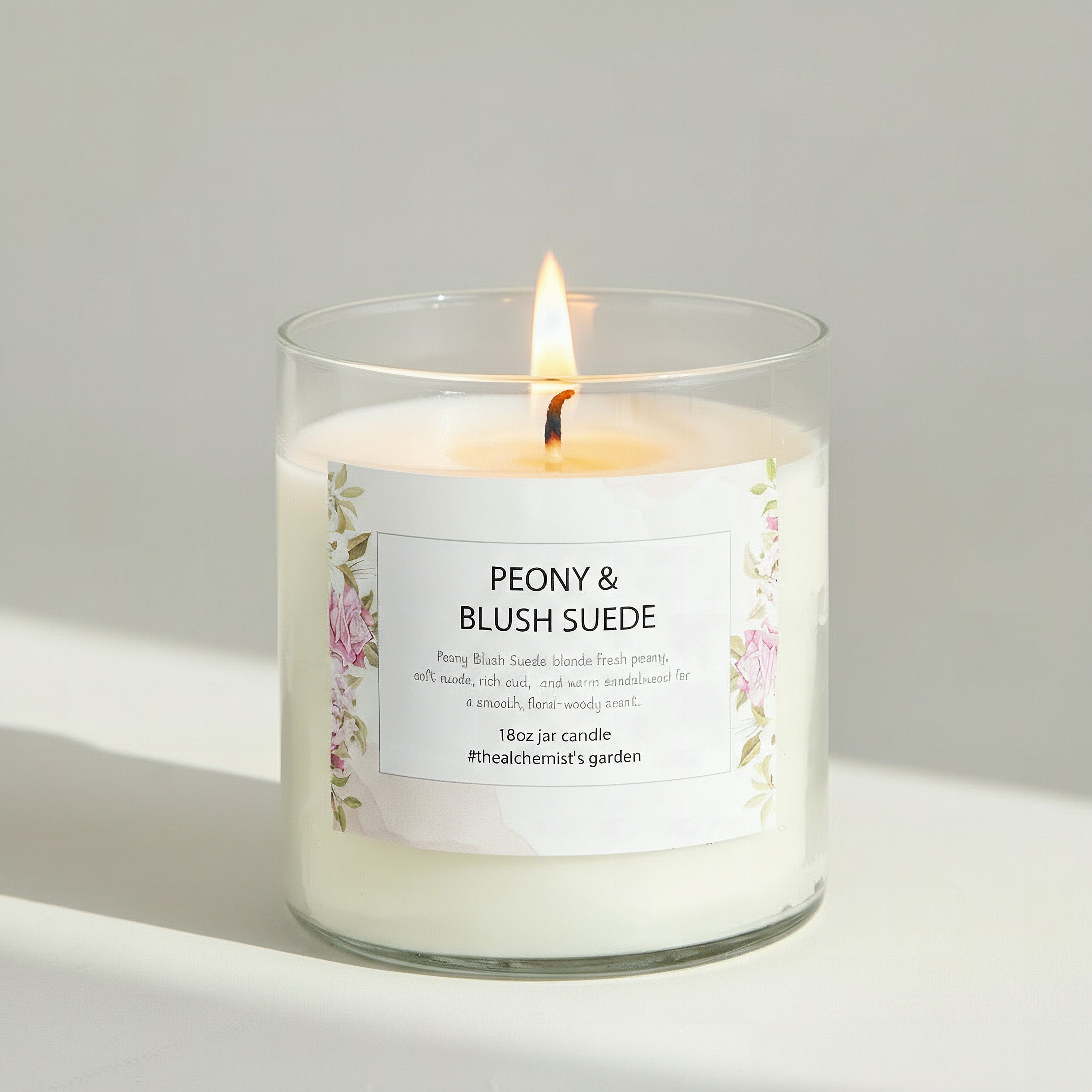 Aure Blown 510 g Peony and Blush Suede Jar Candle with Metal Lid - 10.7x13.2 cm-hbxlivingroom-decorandaccessories-candles-image-2