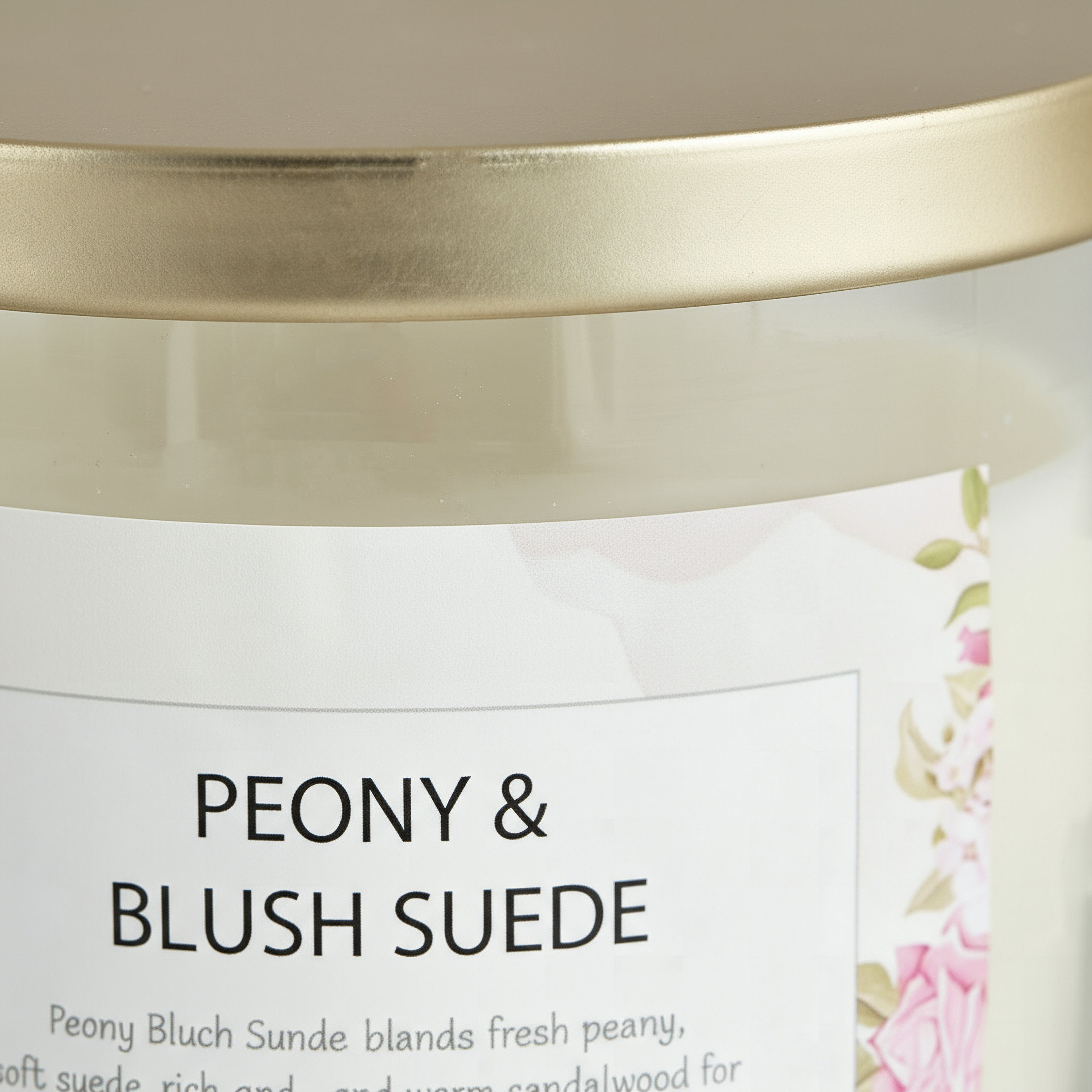 Aure Blown 510 g Peony and Blush Suede Jar Candle with Metal Lid - 10.7x13.2 cm-hbxlivingroom-decorandaccessories-candles-image-3