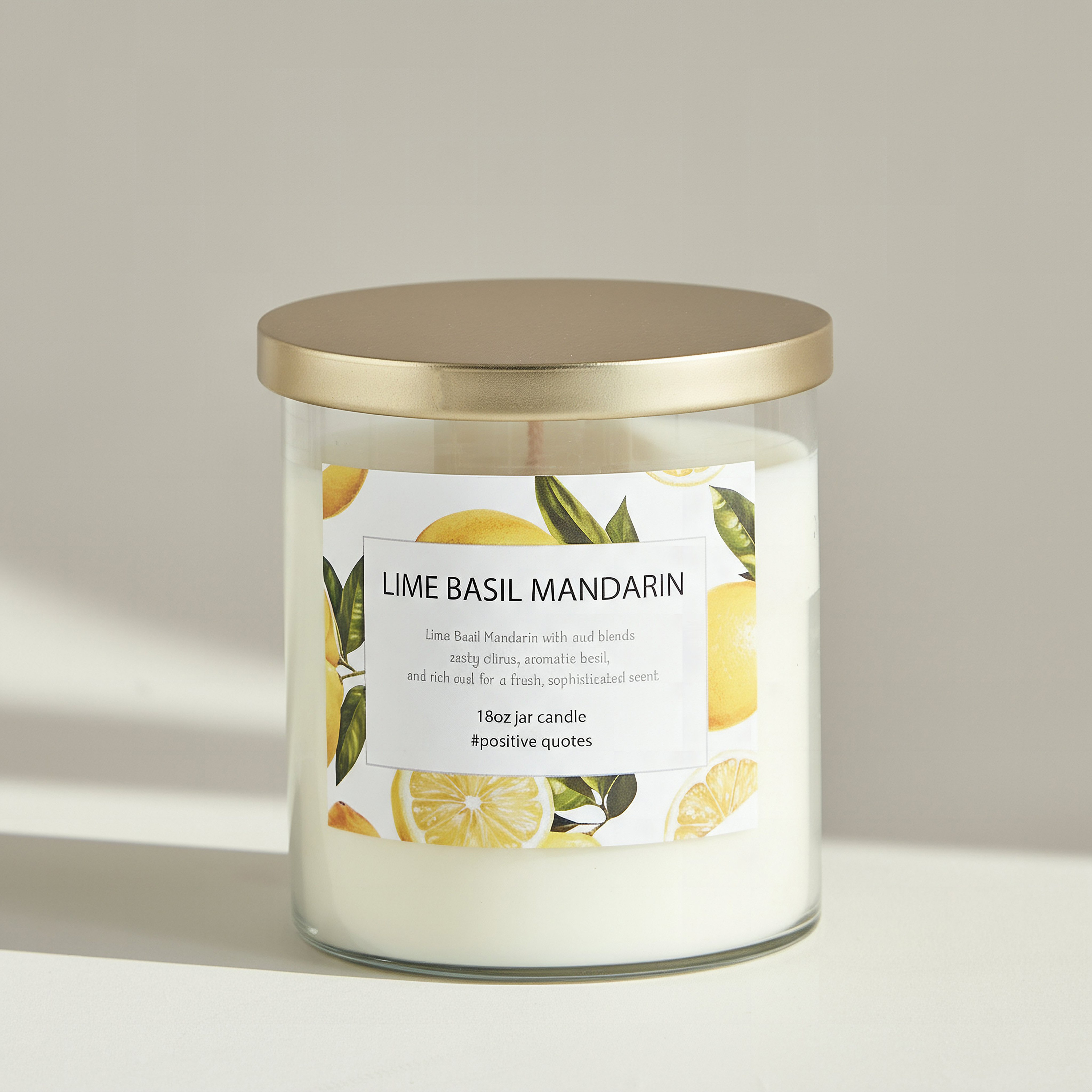 Aure Blown 510 g Lime Basil Mandarin Jar Candle with Metal Lid - 10.7x13.2 cm-hbxlivingroom-decorandaccessories-candles-image-1