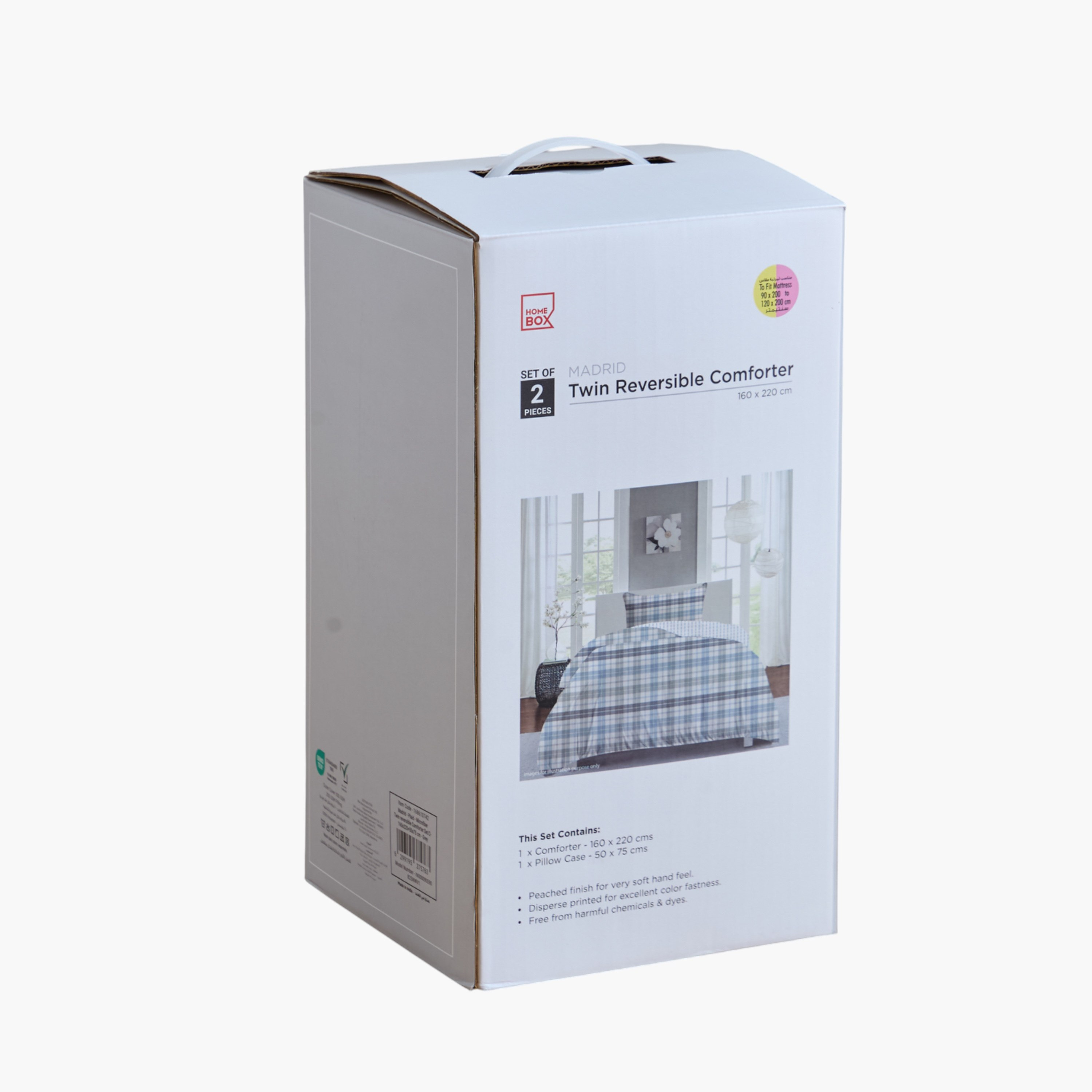 Madrid Plaid 2-Piece Microfiber Twin Reversible Comforter Set - 160x220+50x75 cm-hbxhomeware-hbxbedroom-image-9