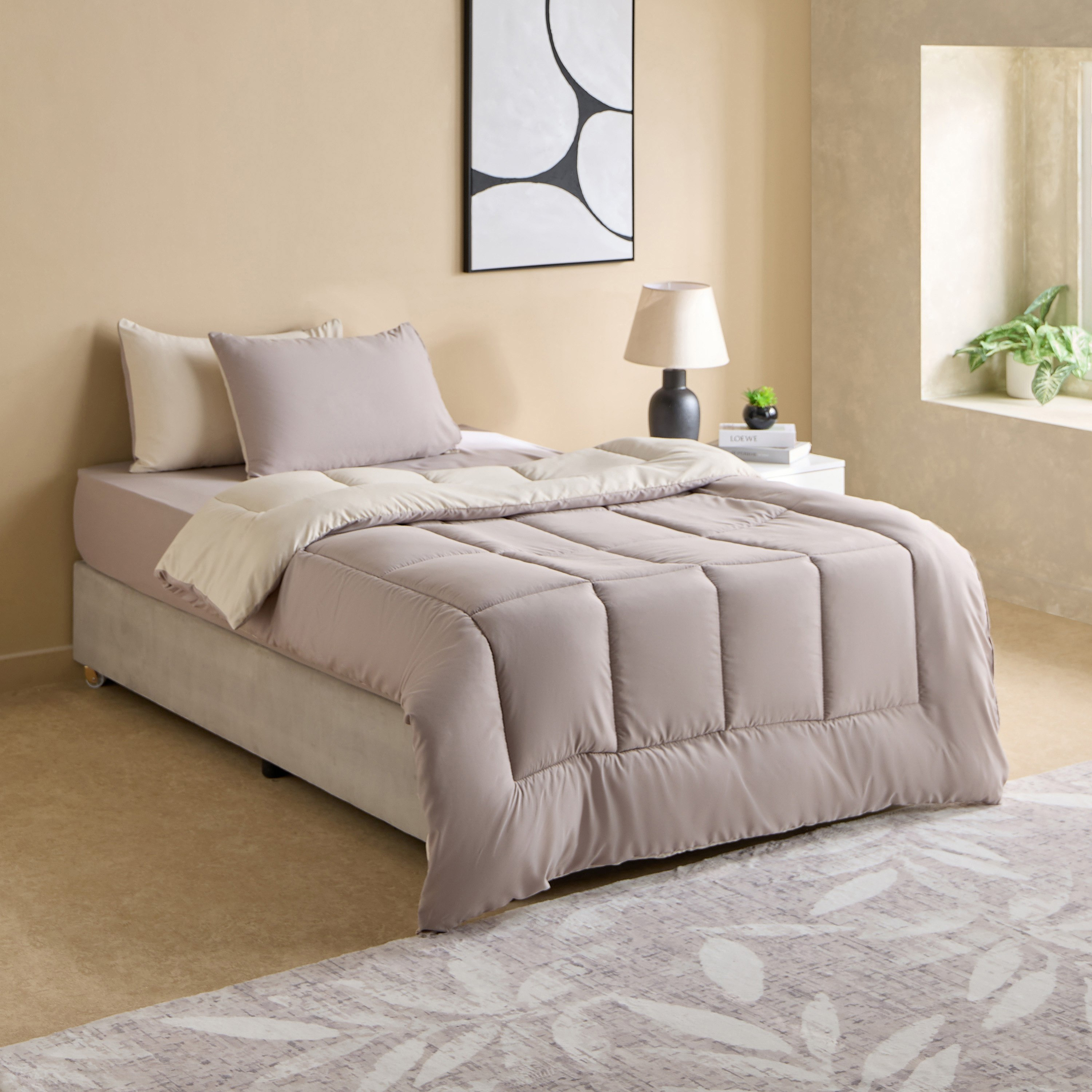 Luno Sleep Ease Hotel Collection 4-Piece Reversible Microfiber Twin BIAB Comforter Set - 160x220 cm-hbxhomeware-hbxbedroom-image-2