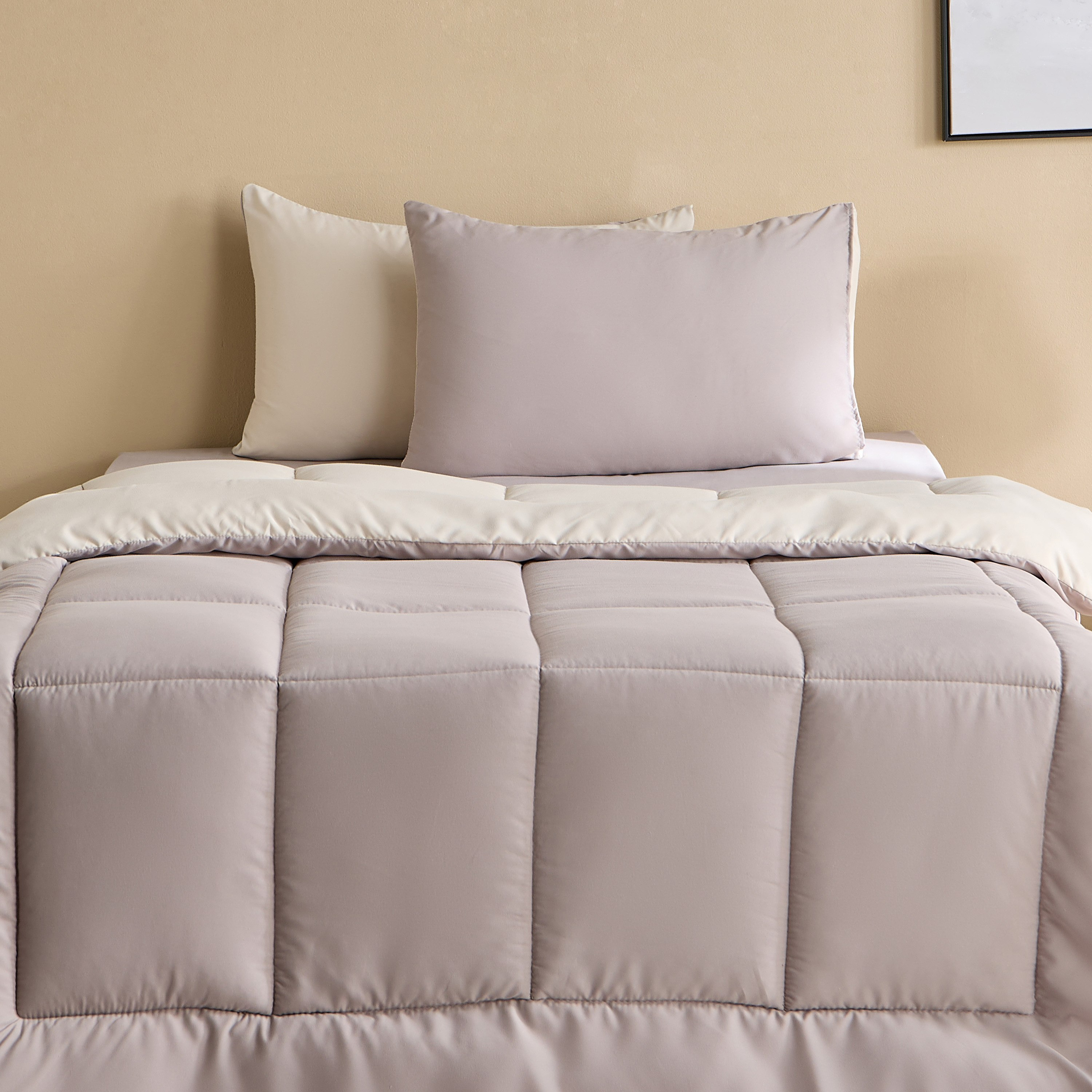 Luno Sleep Ease Hotel Collection 4-Piece Reversible Microfiber Twin BIAB Comforter Set - 160x220 cm-hbxhomeware-hbxbedroom-image-3