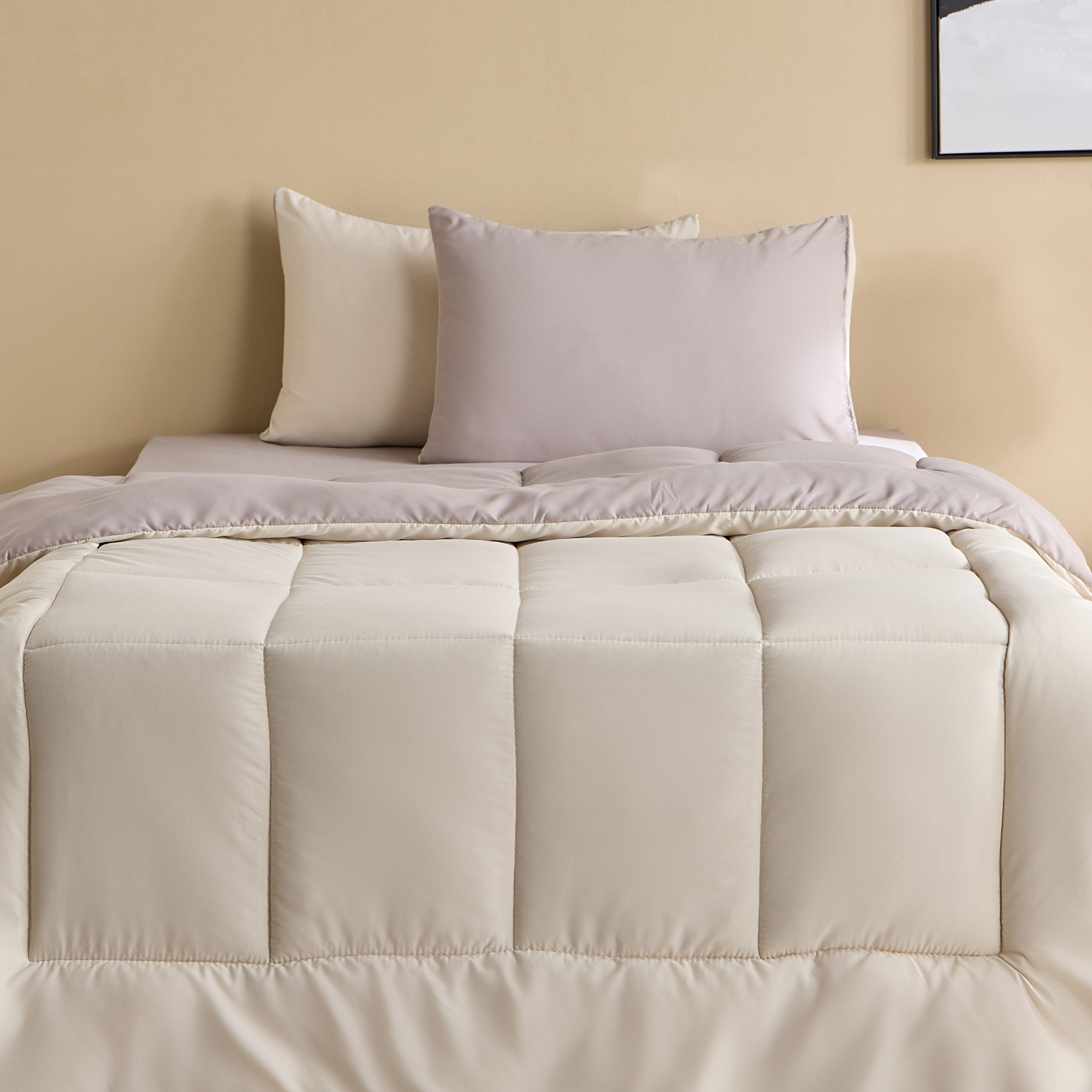 Luno Sleep Ease Hotel Collection 4-Piece Reversible Microfiber Twin BIAB Comforter Set - 160x220 cm-hbxhomeware-hbxbedroom-image-4