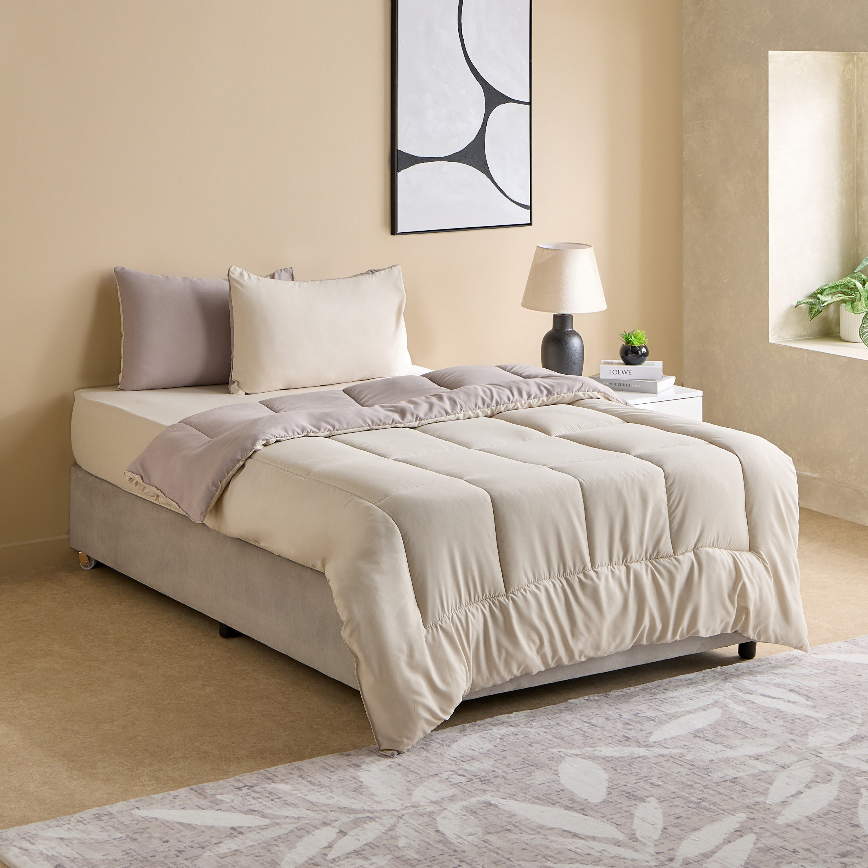 Luno Sleep Ease Hotel Collection 4-Piece Reversible Microfiber Twin BIAB Comforter Set - 160x220 cm-hbxhomeware-hbxbedroom-image-2
