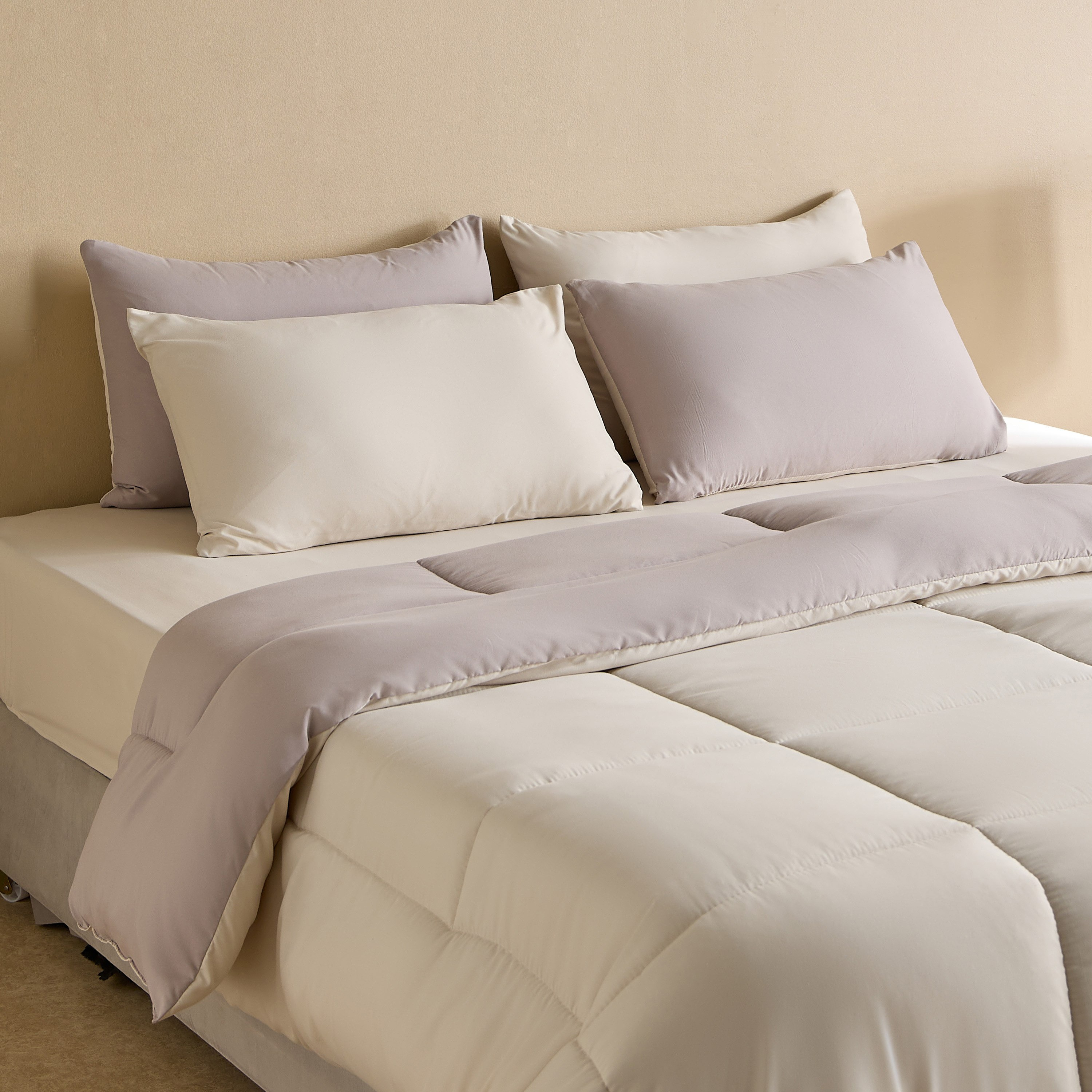 Luno Sleep Ease Hotel Collection 6-Piece Reversible Microfibre Queen BIAB Comforter Set - 200x230 cm-hbxhomeware-hbxbedroom-image-1