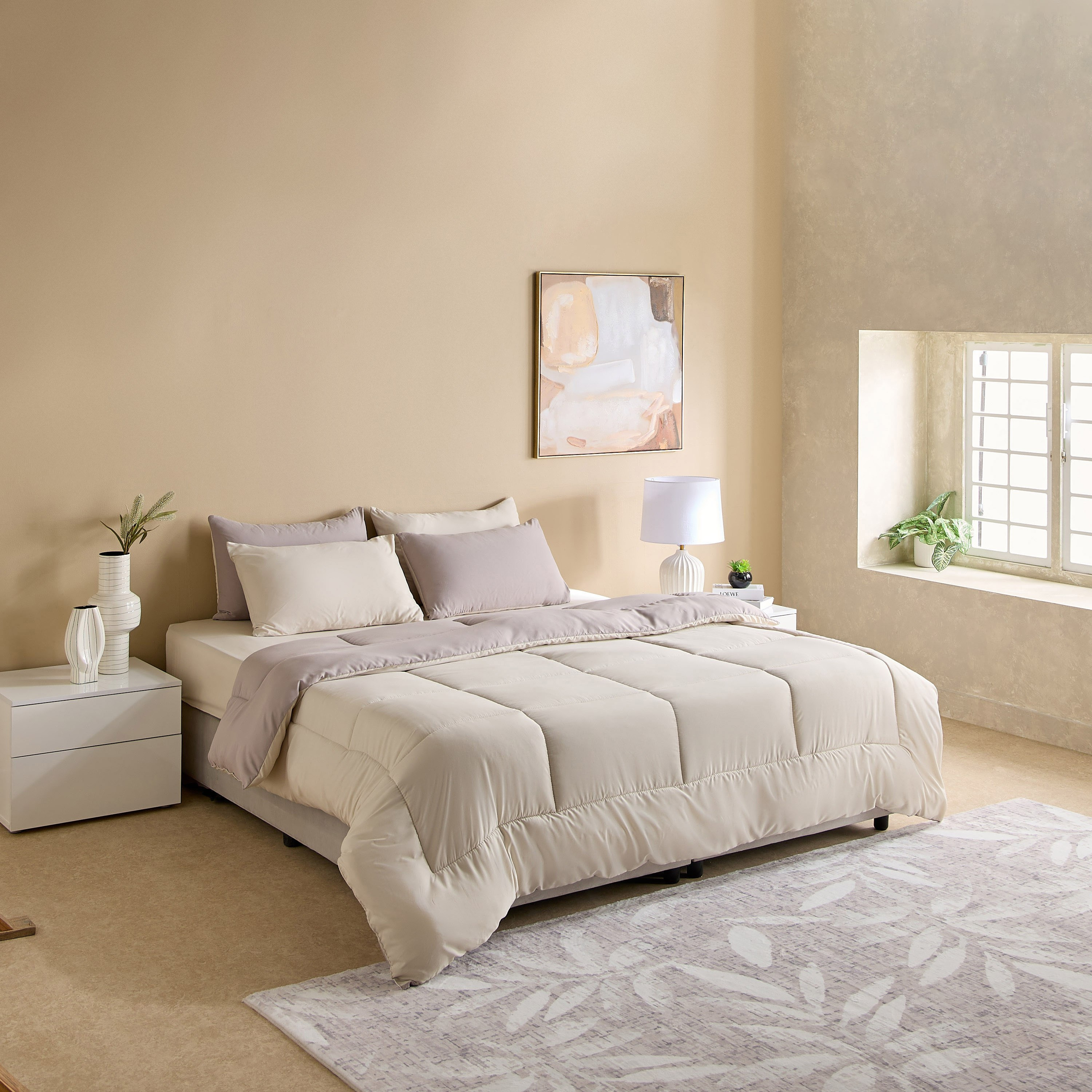 Luno Sleep Ease Hotel Collection 6-Piece Reversible Microfibre King BIAB Comforter Set - 220x240 cm-hbxhomeware-hbxbedroom-image-2