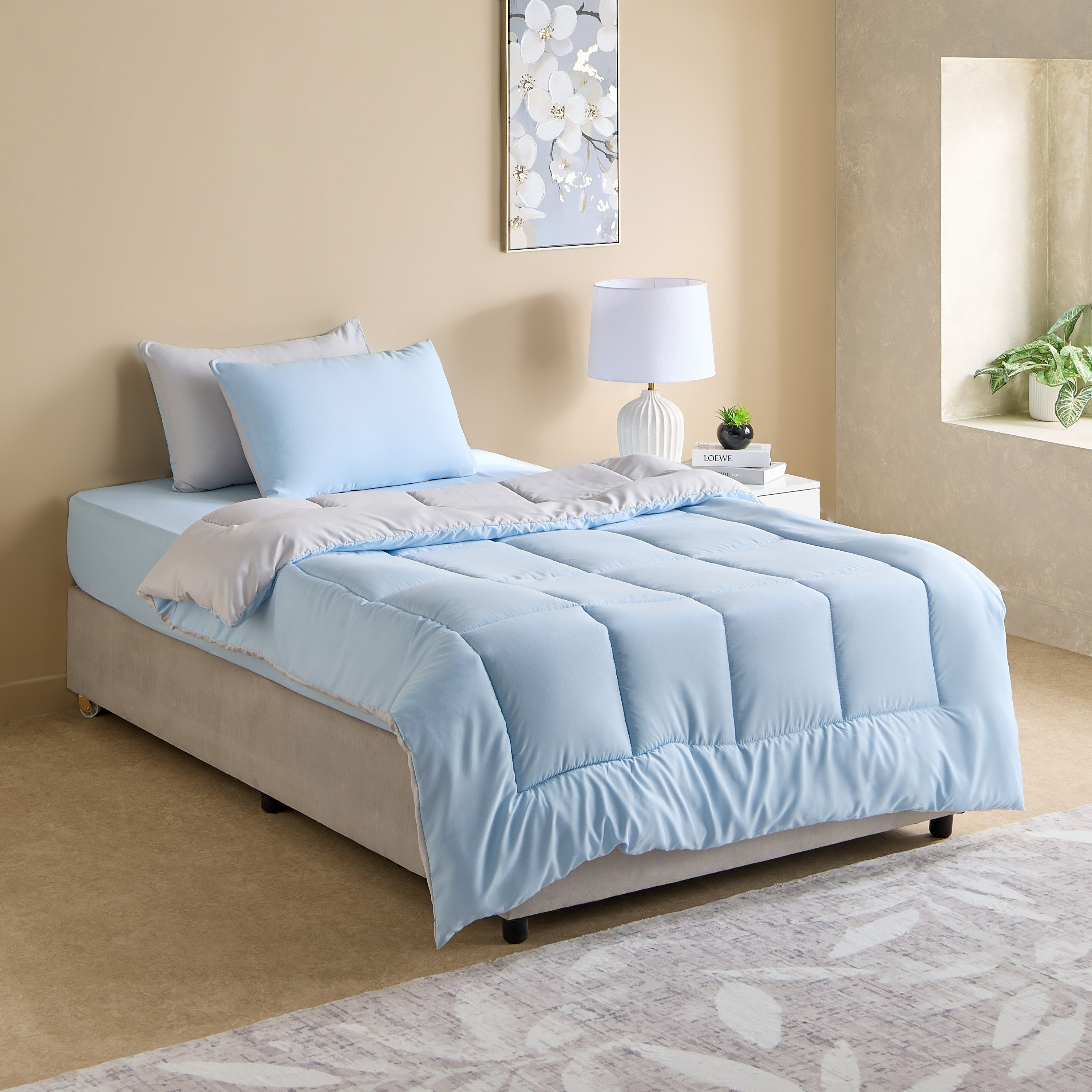 Luno Sleep Ease Hotel Collection 4-Piece Reversible Microfibre Twin BIAB Comforter Set - 160x220 cm-hbxhomeware-hbxbedroom-image-10