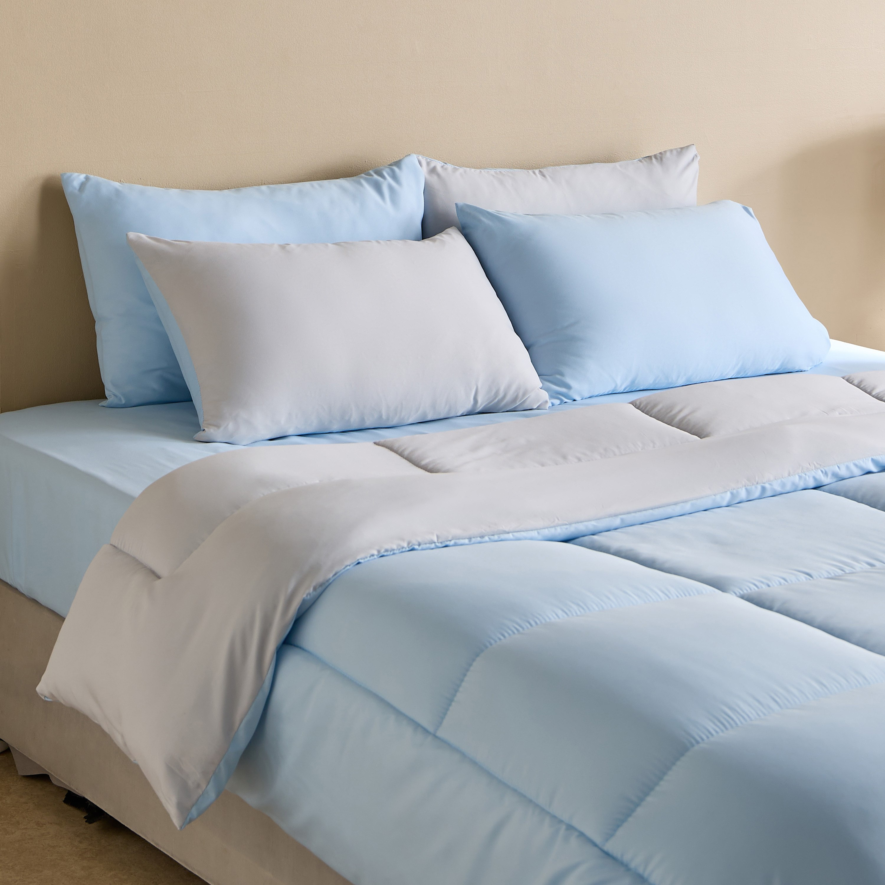 Luno Sleep Ease Hotel Collection 6-Piece Reversible Microfiber Queen BIAB Comforter Set - 200x230 cm-hbxhomeware-hbxbedroom-image-1