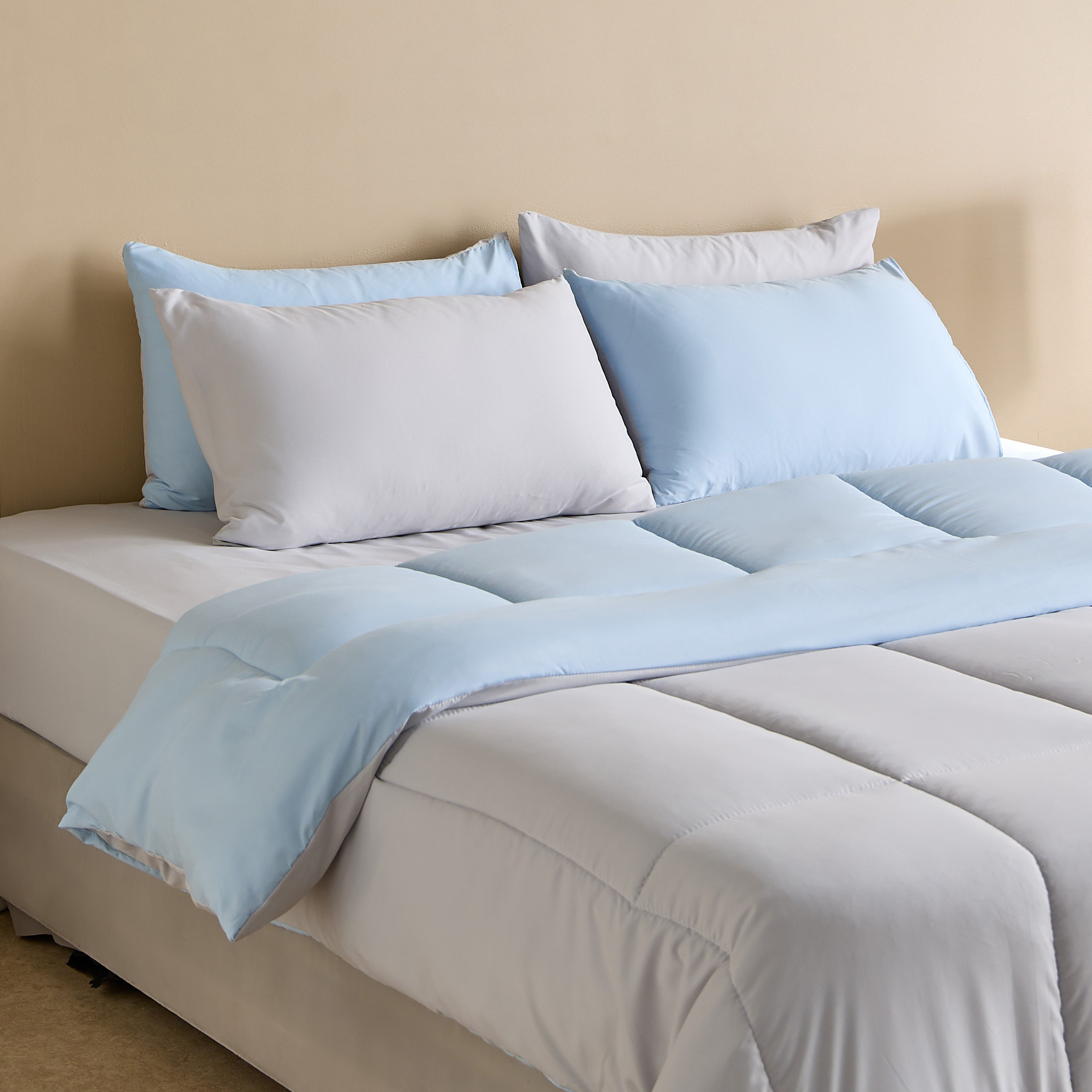 Luno Sleep Ease Hotel Collection 6-Piece Reversible Microfiber Queen BIAB Comforter Set - 200x230 cm-hbxhomeware-hbxbedroom-image-1