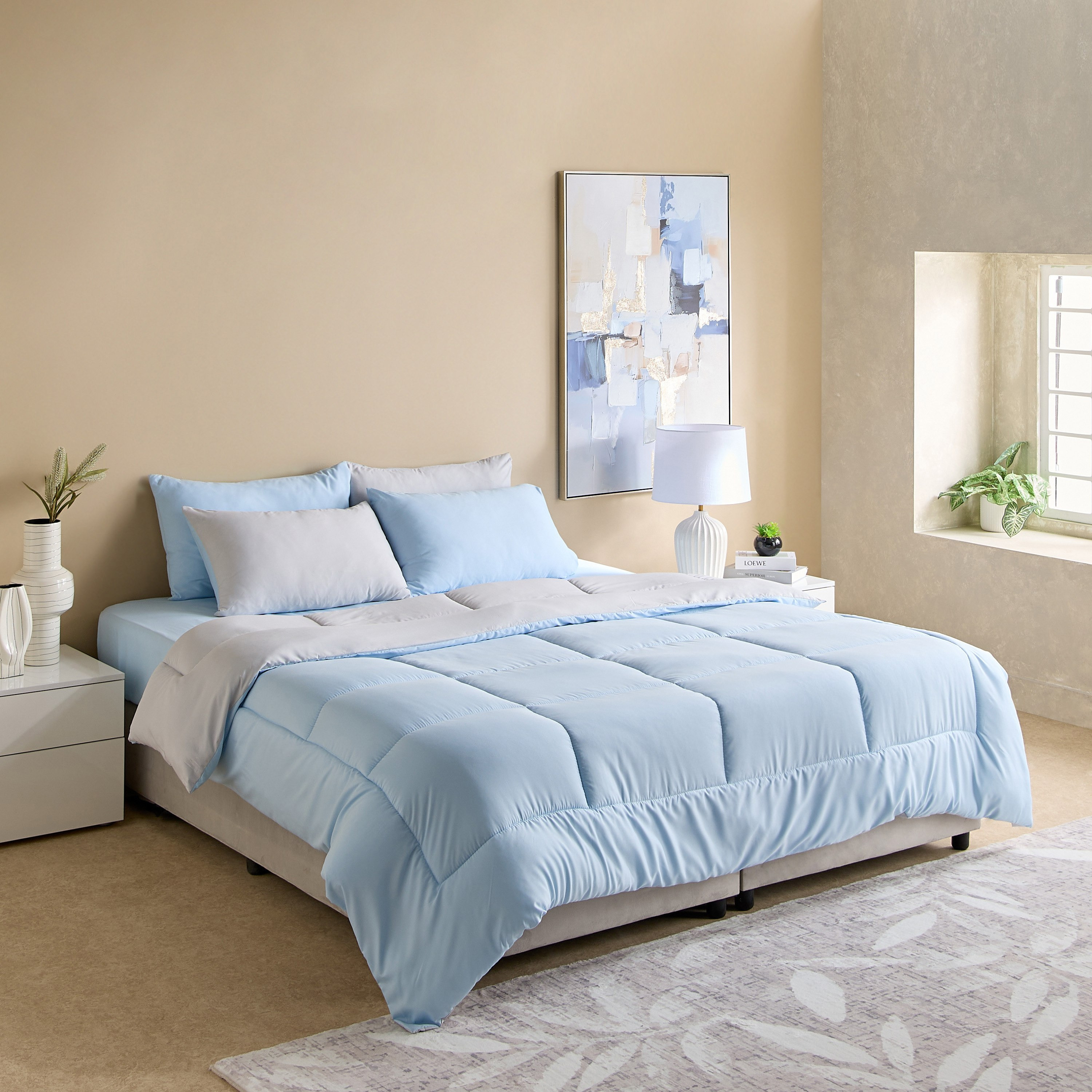 طقم لحاف كينج قابل للعكس 6 قطع من الألياف الدقيقة من لونو سليب إيز هوتل - 220×240 سم-hbxhomeware-hbxbedroom-image-9