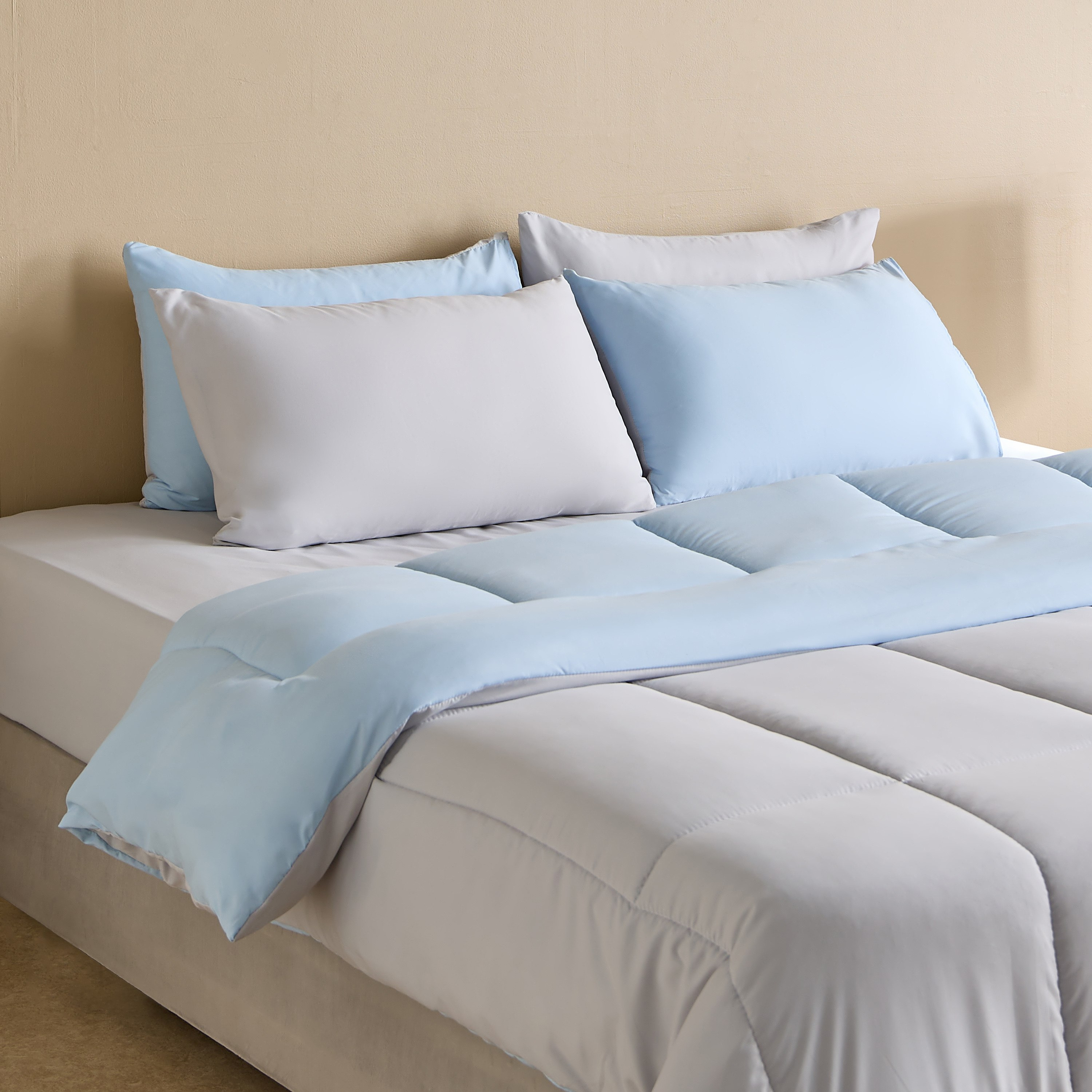Luno Sleep Ease Hotel Collection 6-Piece Reversible Microfiber Super King BIAB Comforter Set - 240x240 cm-hbxhomeware-hbxbedroom-image-1