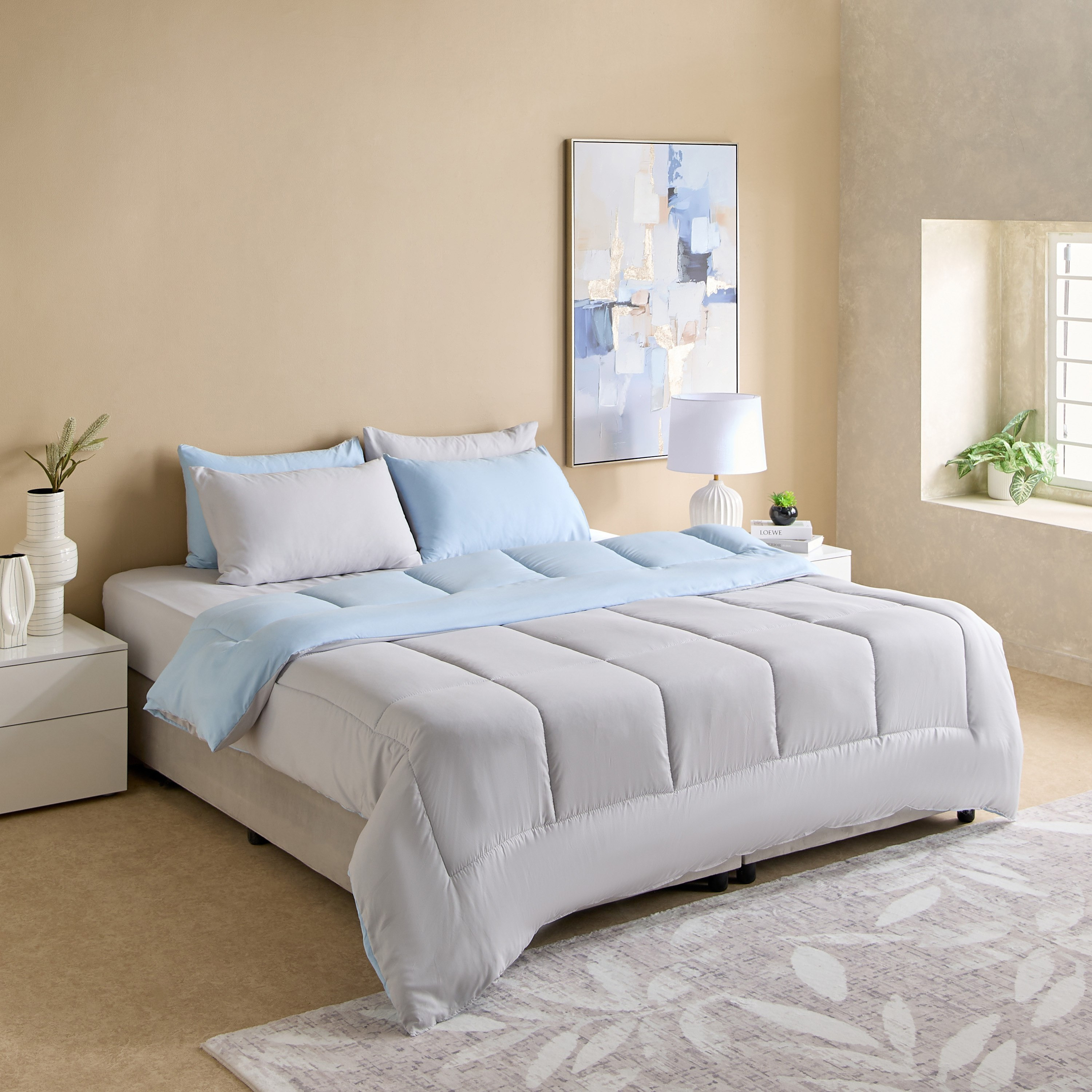 Luno Sleep Ease Hotel Collection 6-Piece Reversible Microfiber Super King BIAB Comforter Set - 240x240 cm-hbxhomeware-hbxbedroom-image-10