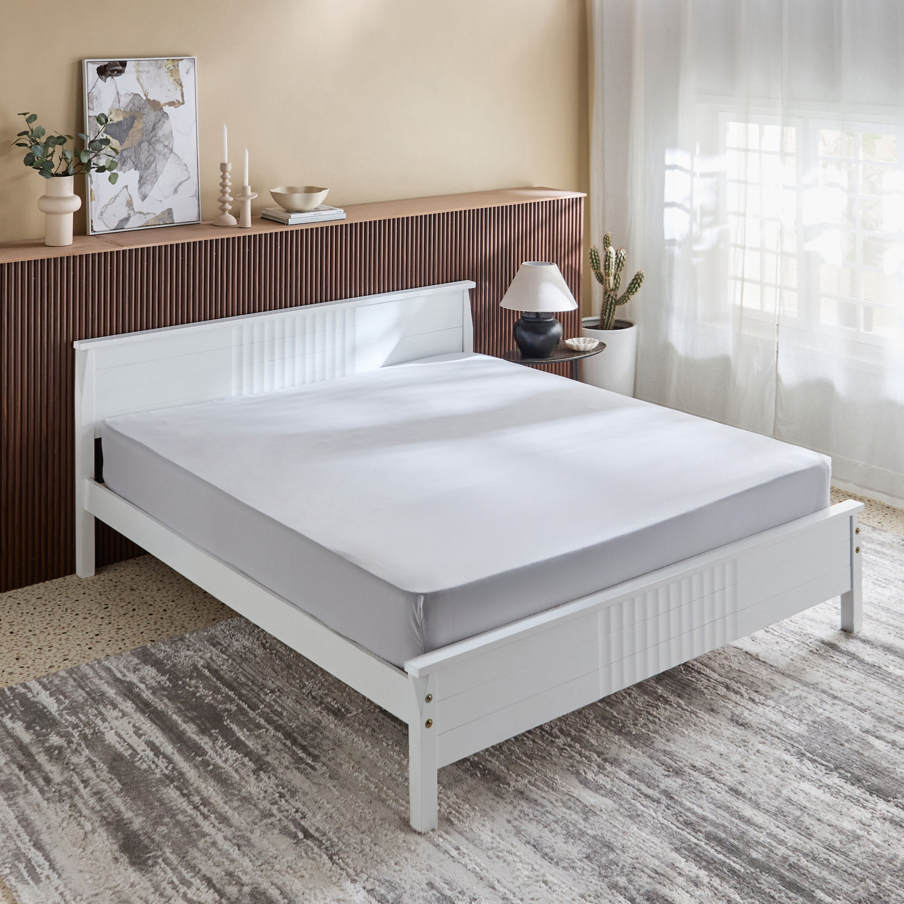 شرشف مطاطي سوبر كينج سادة من الألياف الدقيقة من ديربي - 200x200+25 سم-hbxhomeware-hbxbedroom-image-2