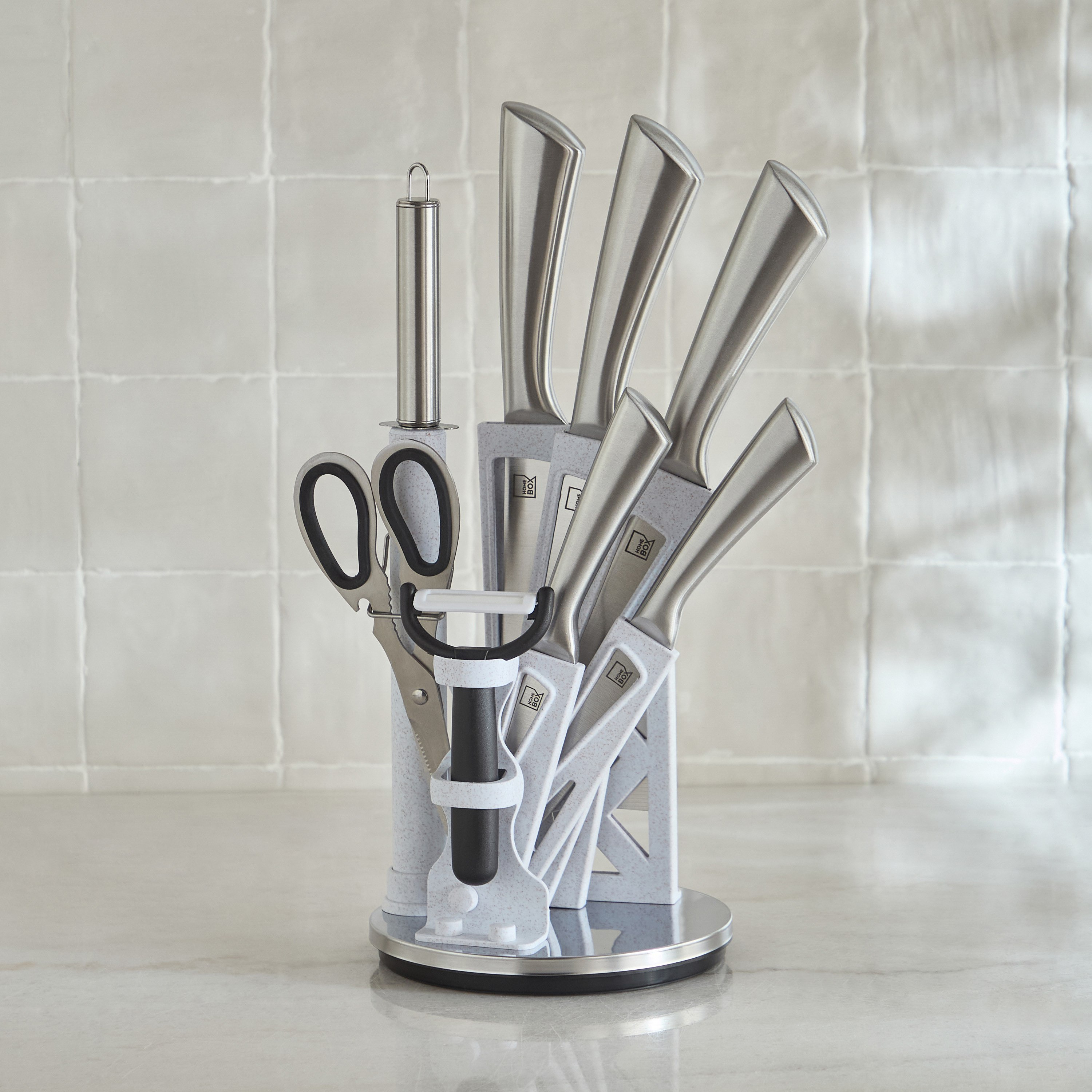 طقم سكاكين مع حامل 9 قطع من جليستن-hbxhomeware-hbxkitchen-image-1