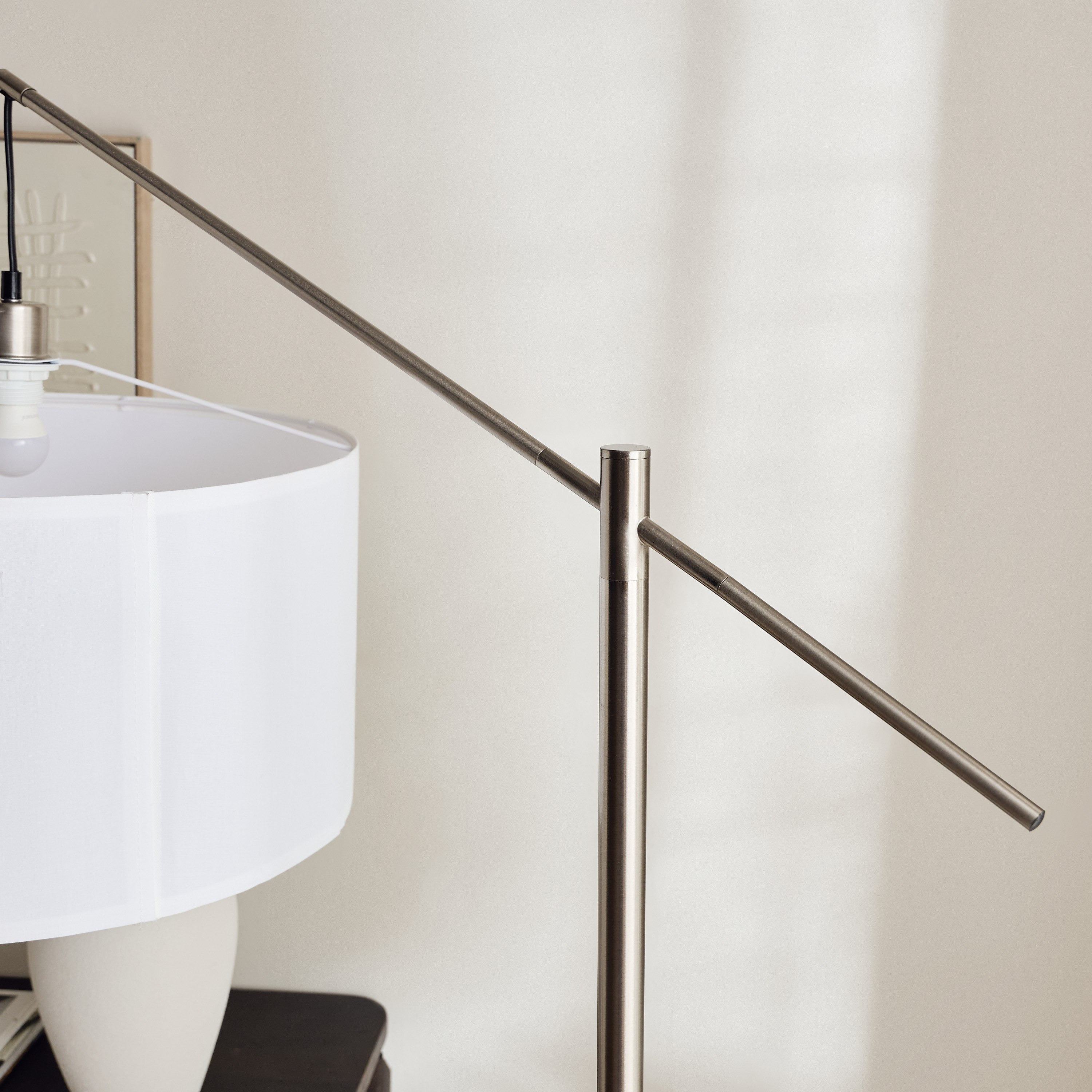 Zimmer Metal Arc Floor Lamp with Fabric Shade - 30x175 cm-hbxhomeware-hbxdecorandfurnishings-image-4