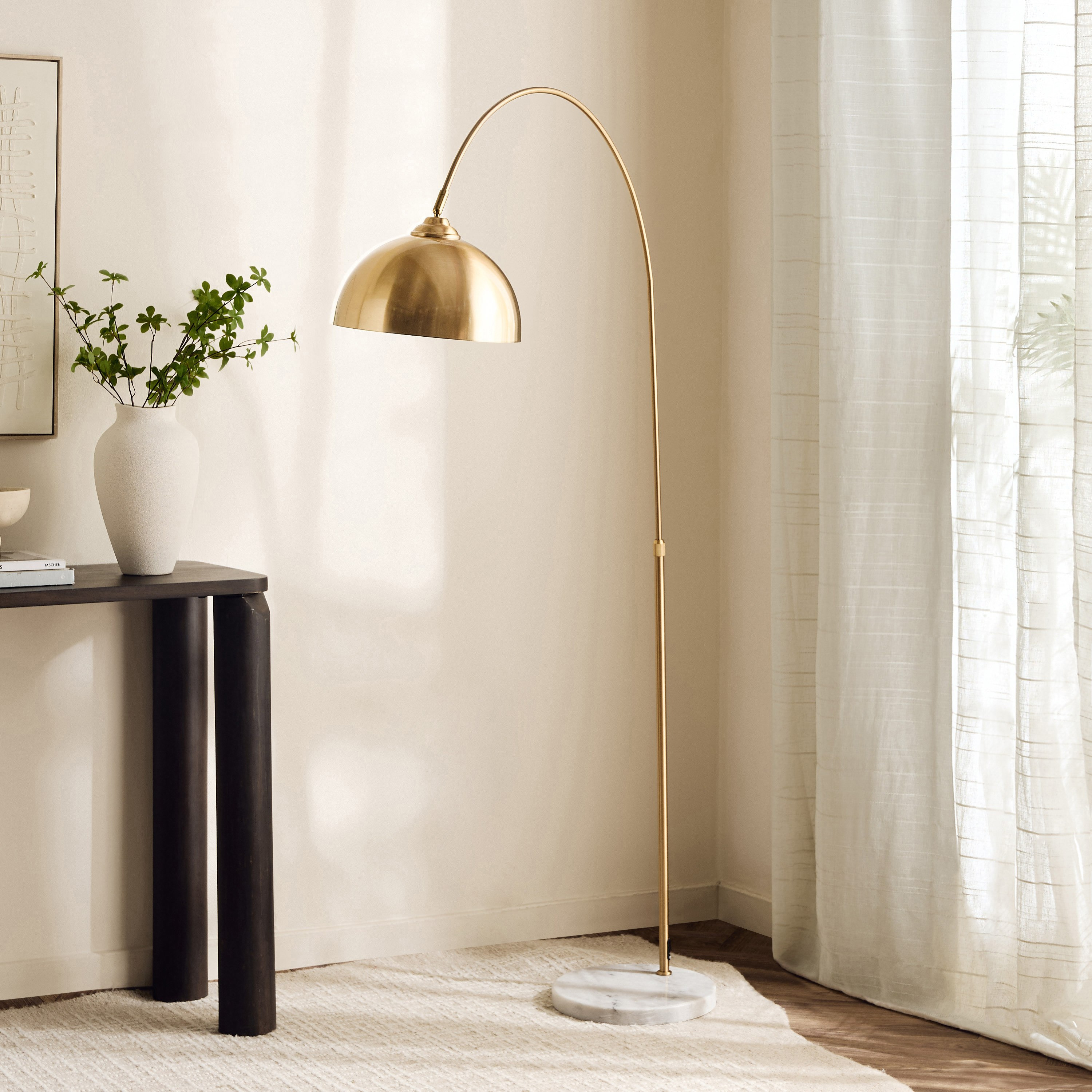 مصباح أرضية مقوس بغطاء وعمود معدن من زيمر – 30×195 سم-hbxhomeware-hbxdecorandfurnishings-image-2