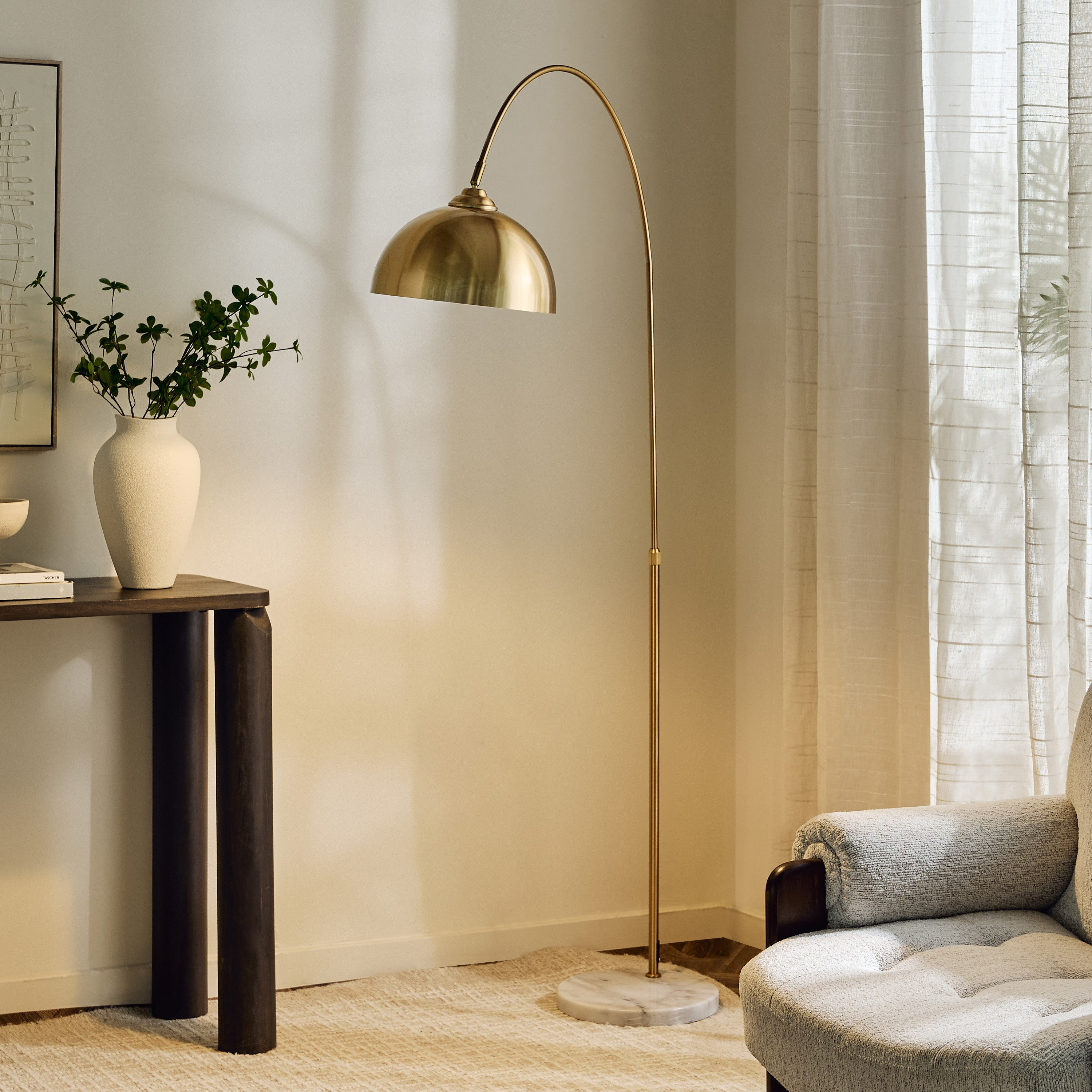 مصباح أرضية مقوس بغطاء وعمود معدن من زيمر – 30×195 سم-hbxhomeware-hbxdecorandfurnishings-image-5