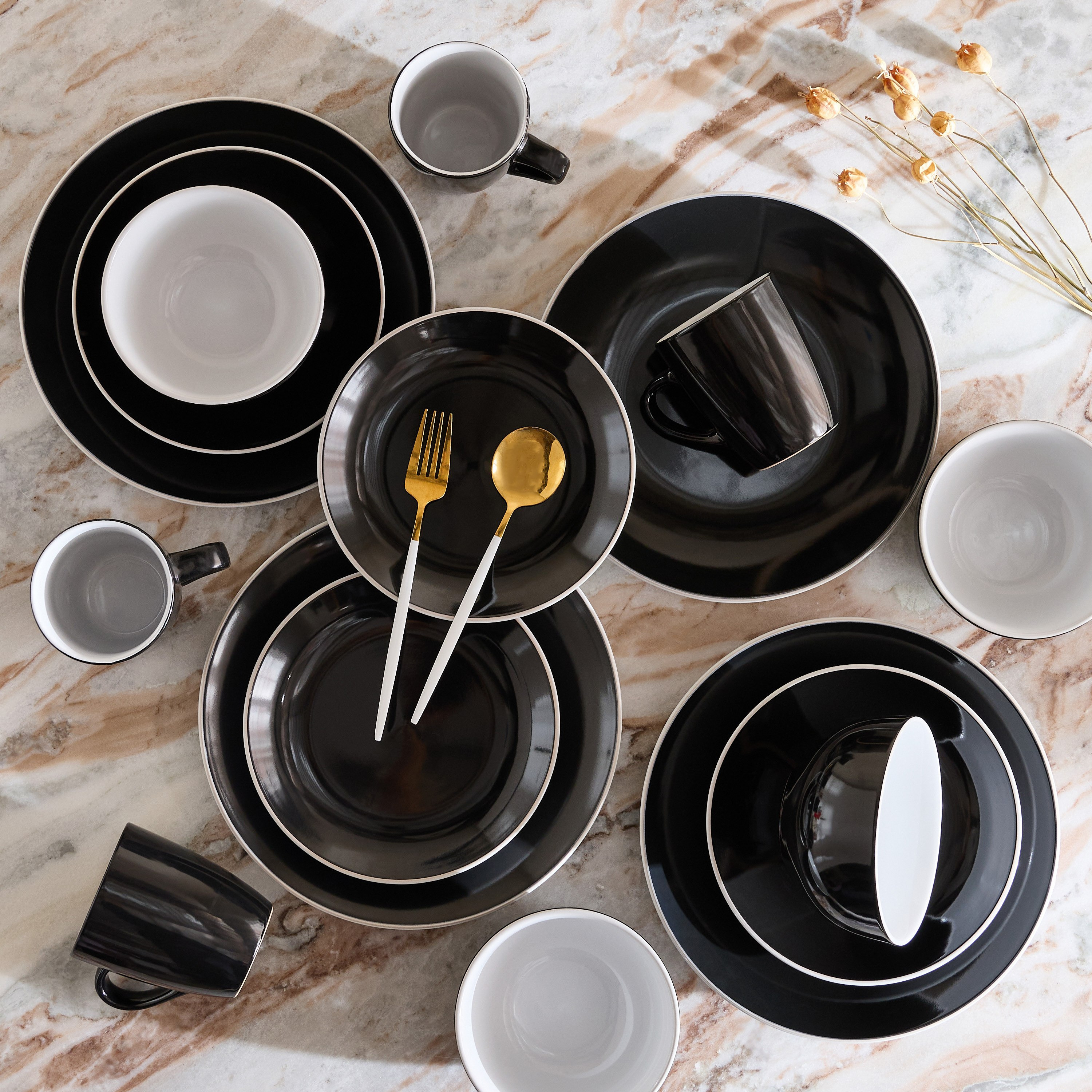 طقم عشاء 16 قطعة من إليجنزا - يخدم 4 أفراد-hbxdiningroom-tabletop-dinnersets-image-7
