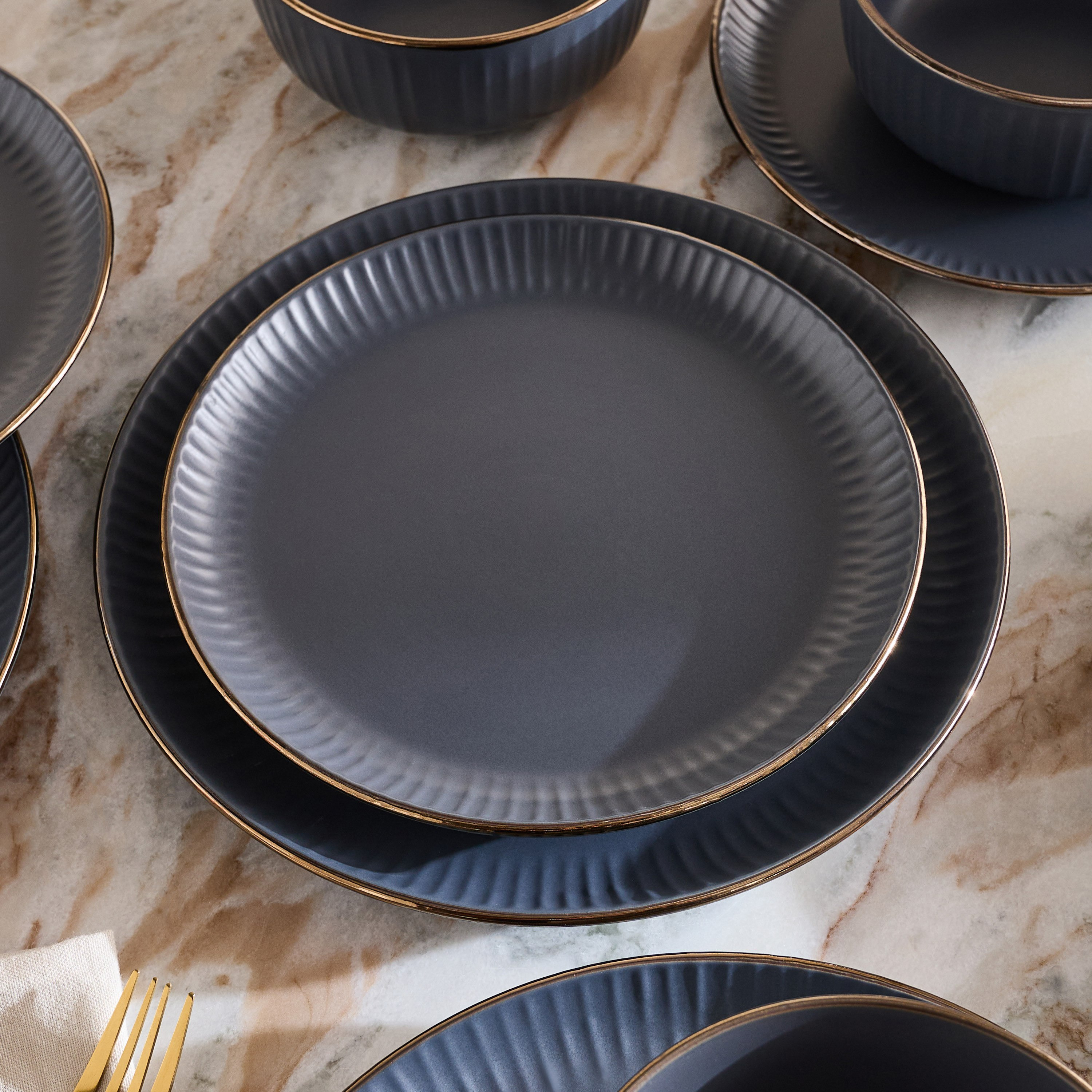 Elegenza Embossed 12-Piece Dinner Set - Serves 4-hbxdiningroom-tabletop-dinnersets-image-3